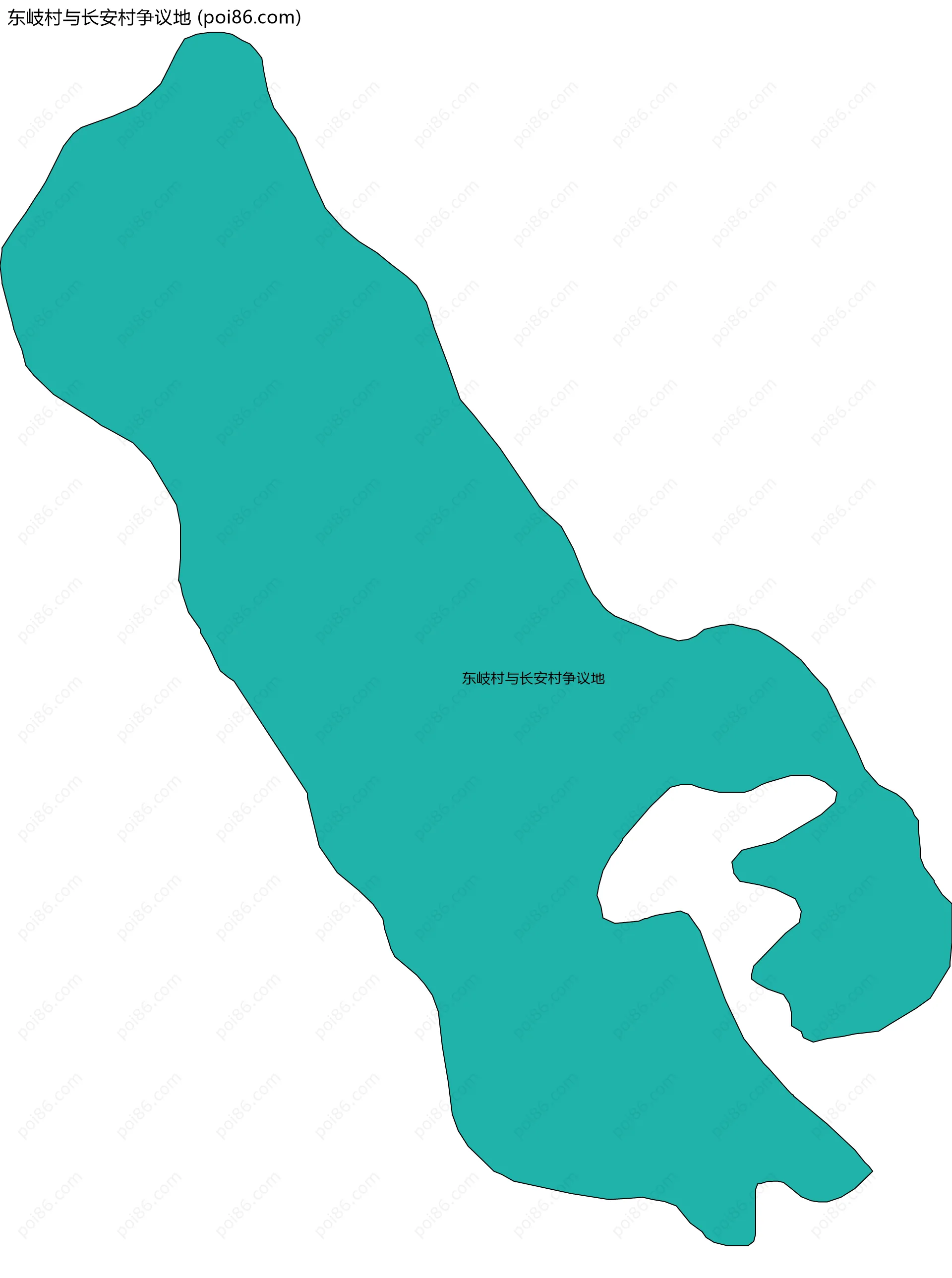 东岐村与长安村争议地边界地图