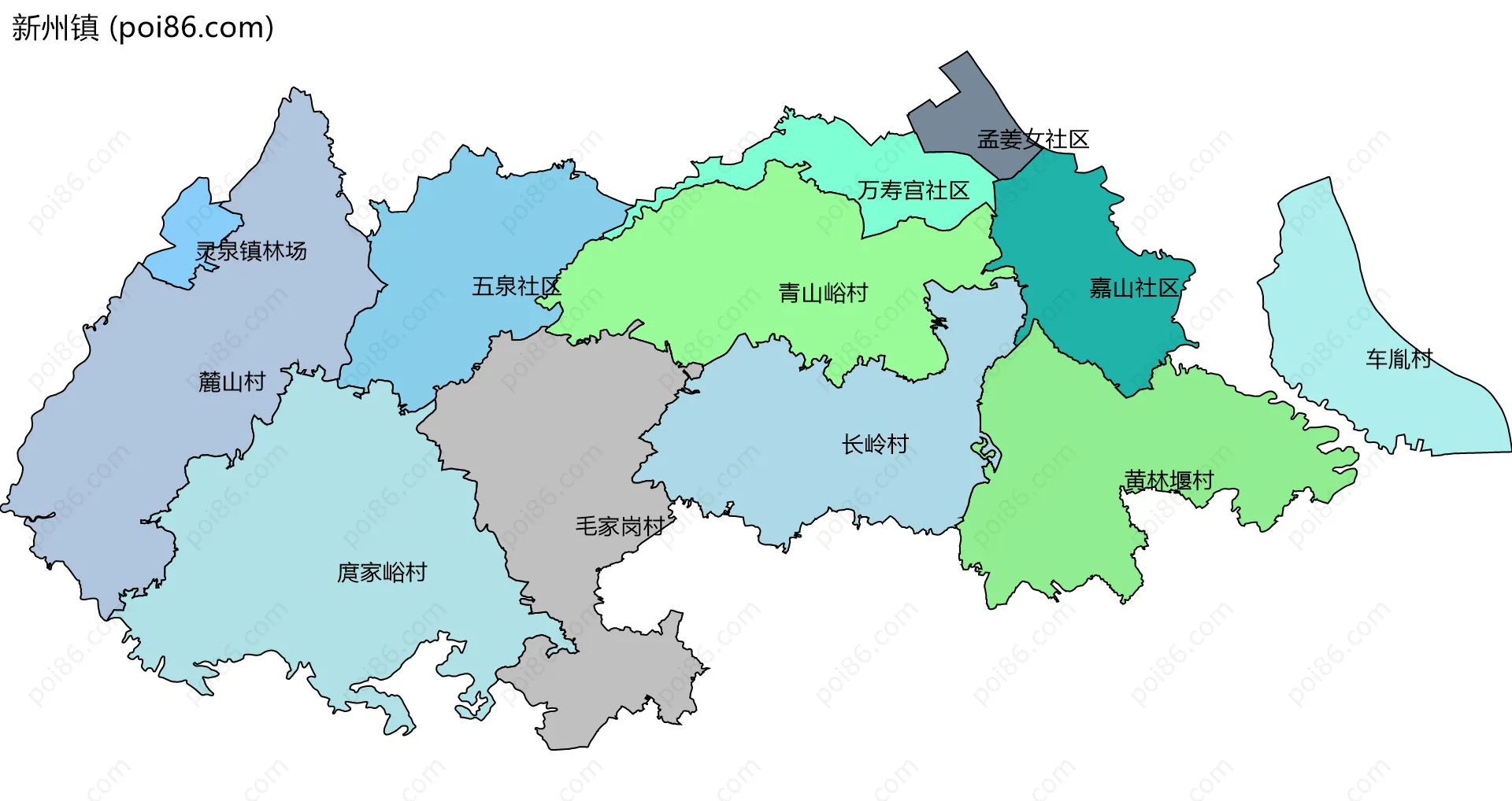 新州镇边界地图(五级行政区划)