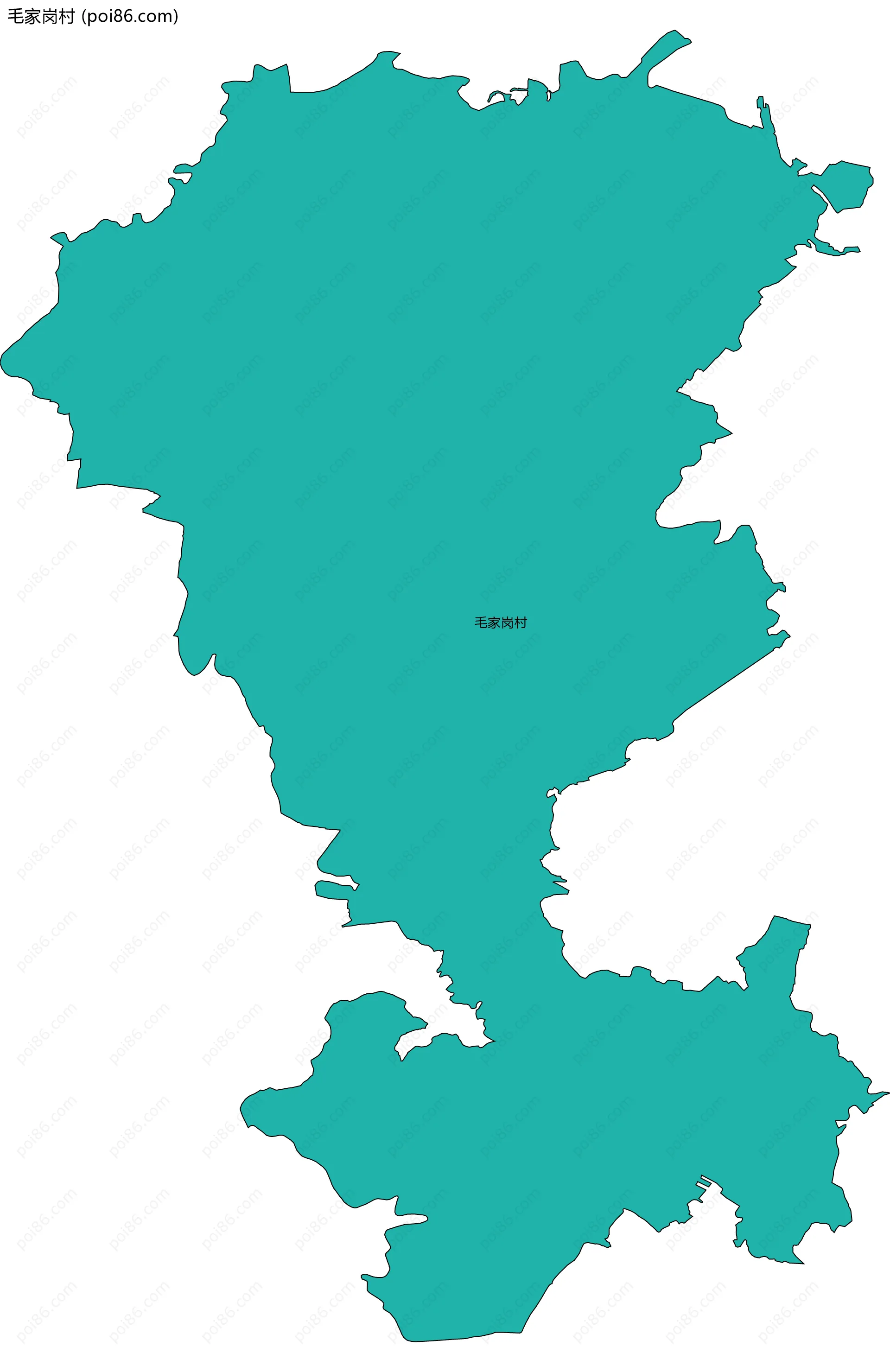 毛家岗村边界地图