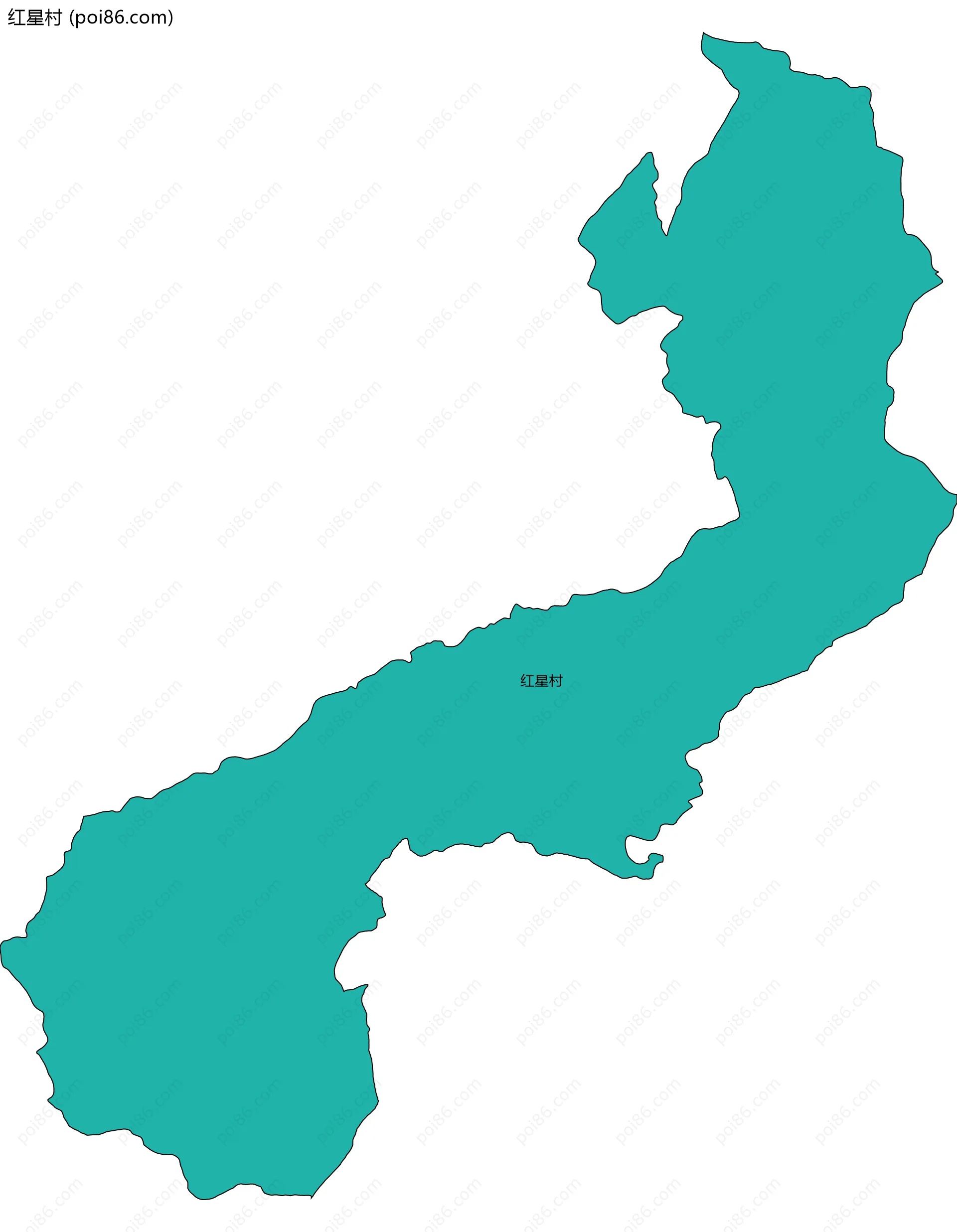 红星村边界地图