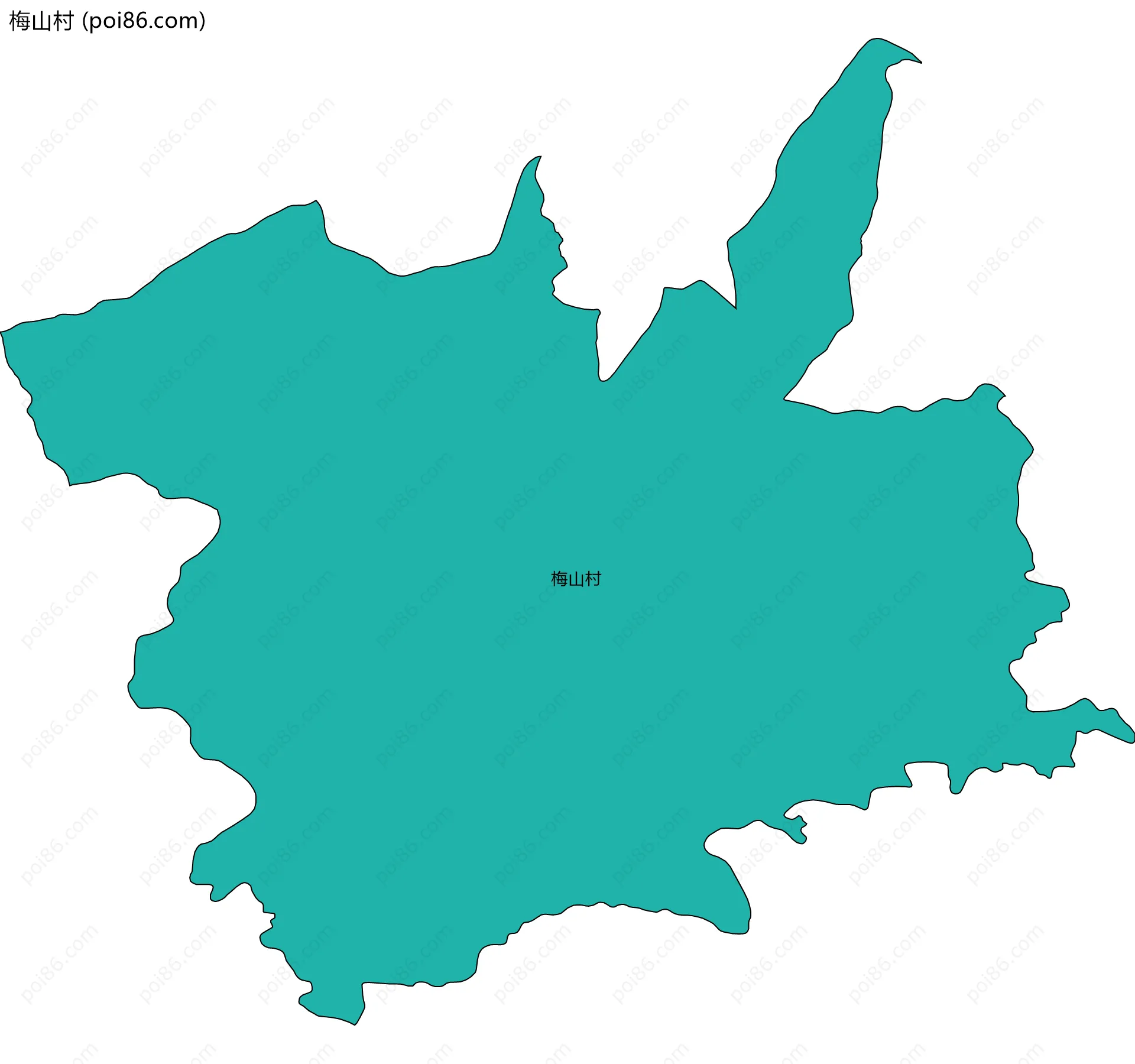 梅山村边界地图