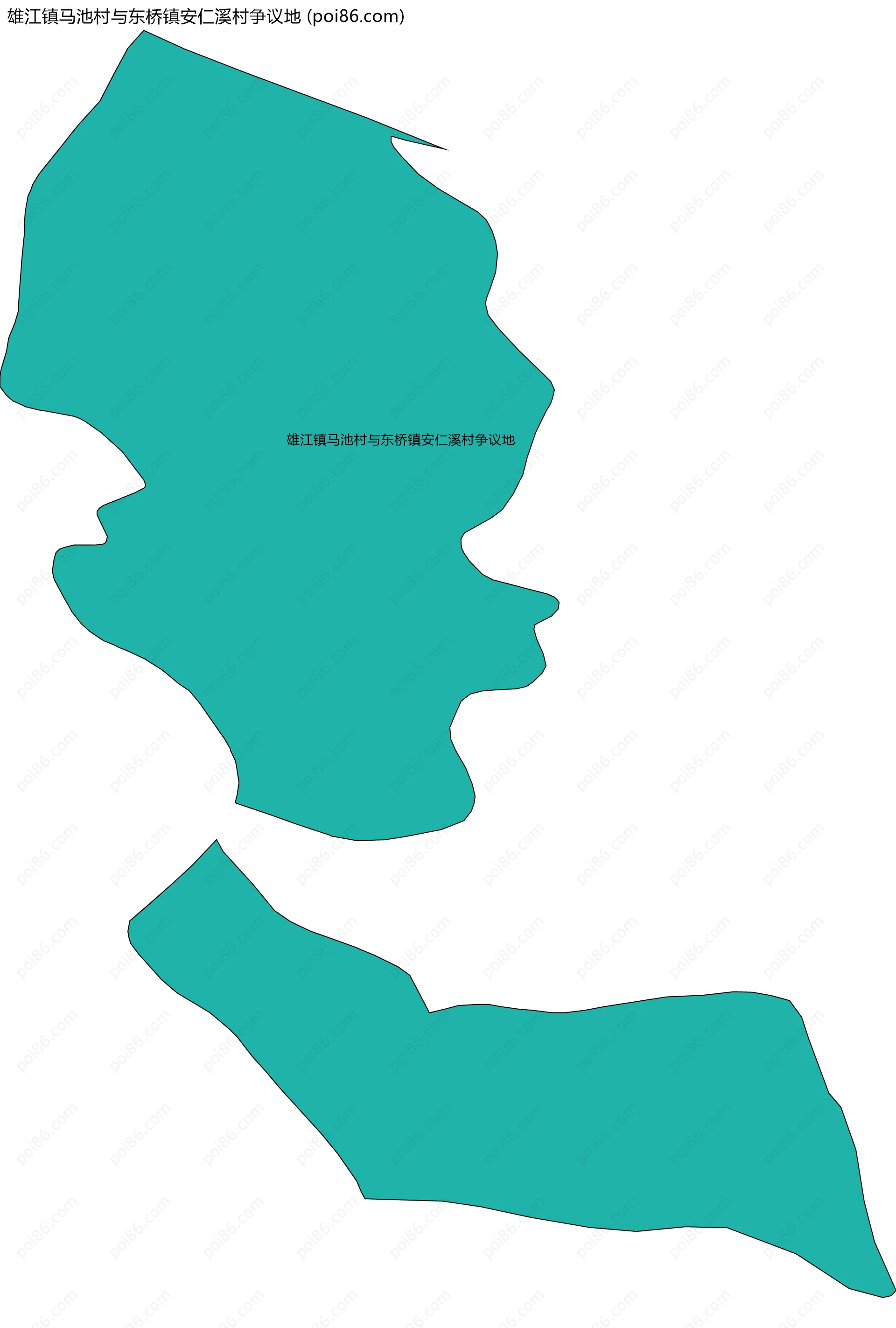 雄江镇马池村与东桥镇安仁溪村争议地边界地图