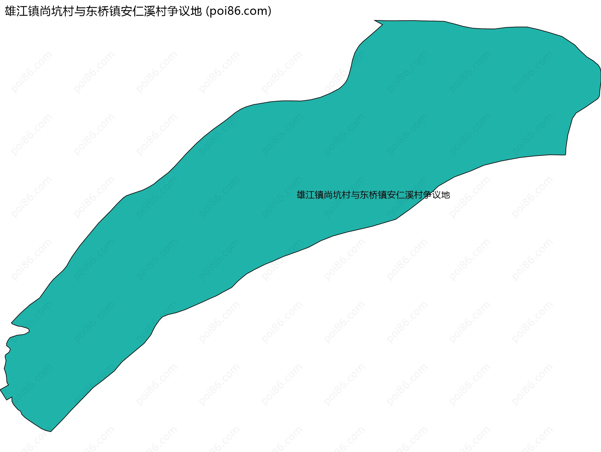 雄江镇尚坑村与东桥镇安仁溪村争议地边界地图