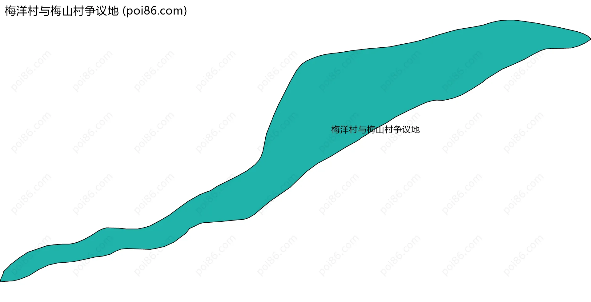 梅洋村与梅山村争议地边界地图