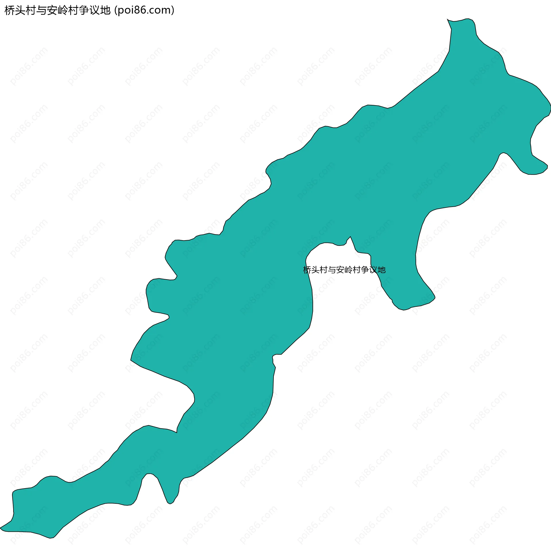 桥头村与安岭村争议地边界地图