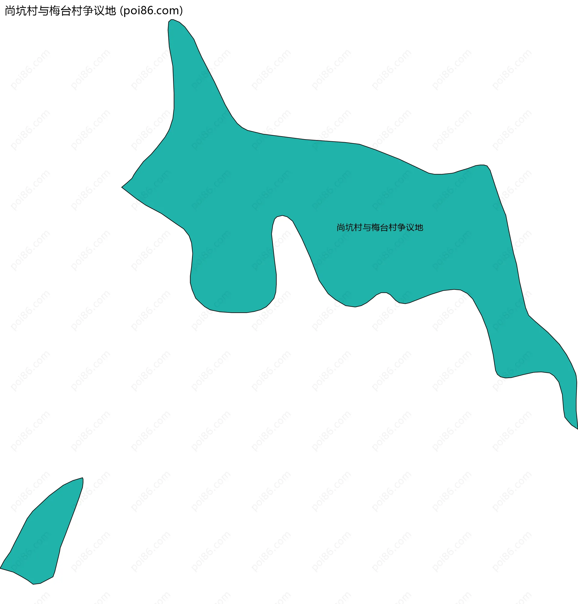 尚坑村与梅台村争议地边界地图