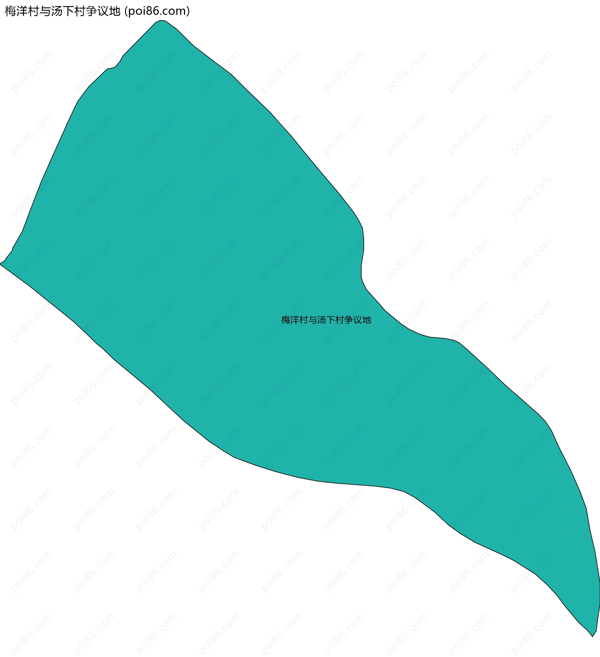 梅洋村与汤下村争议地边界地图