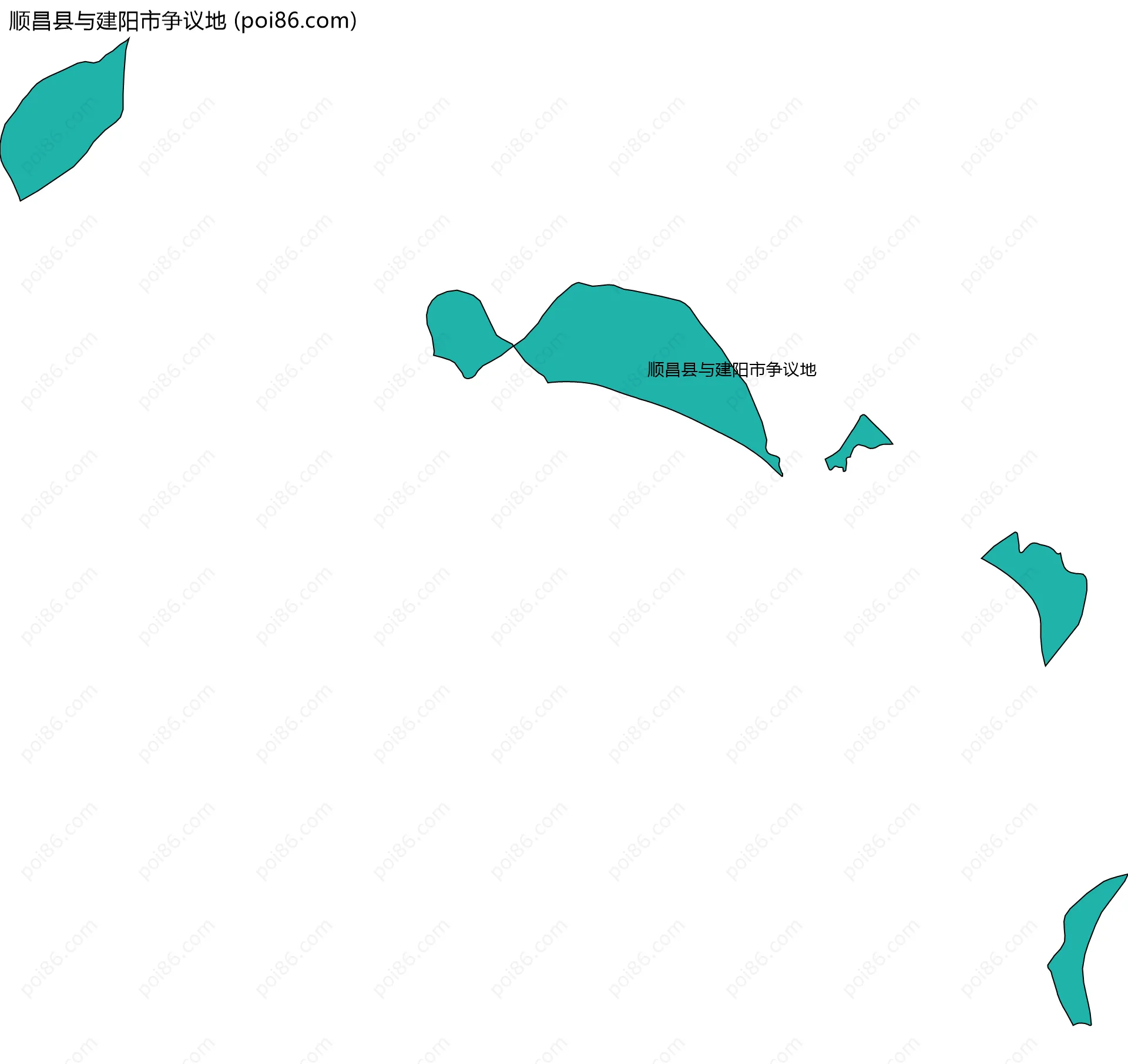 顺昌县与建阳市争议地边界地图