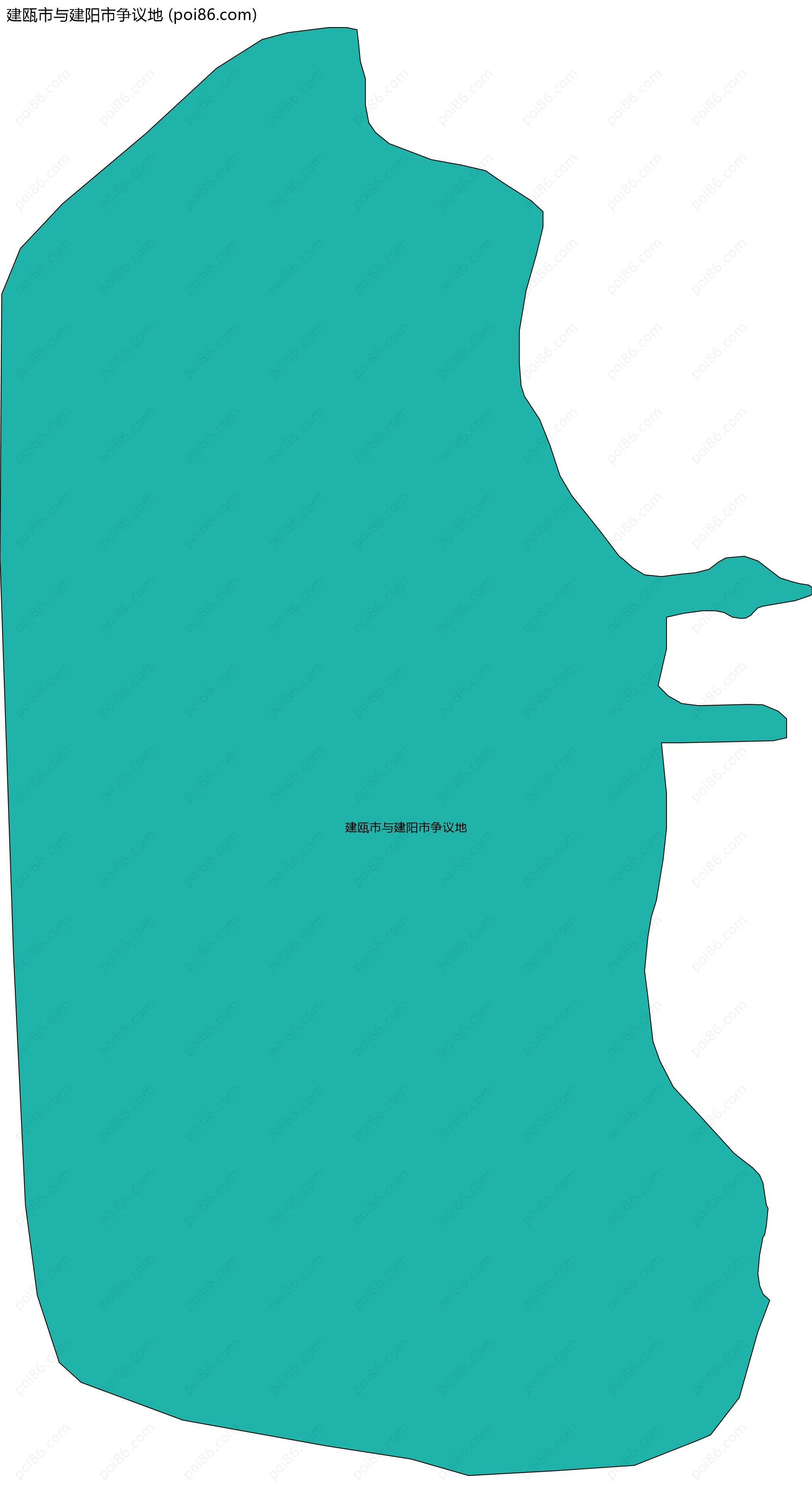 建瓯市与建阳市争议地边界地图