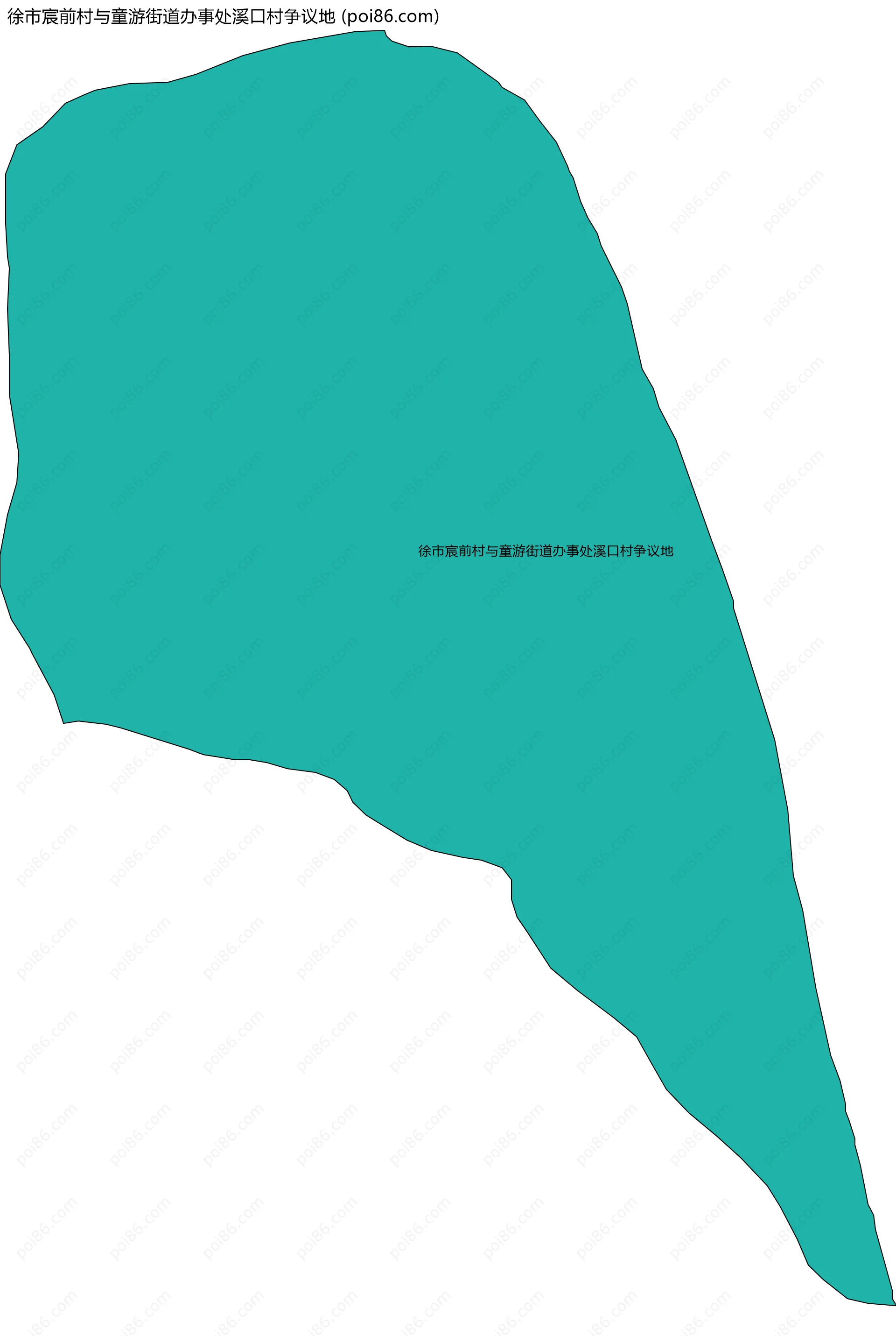 徐市宸前村与童游街道办事处溪口村争议地边界地图
