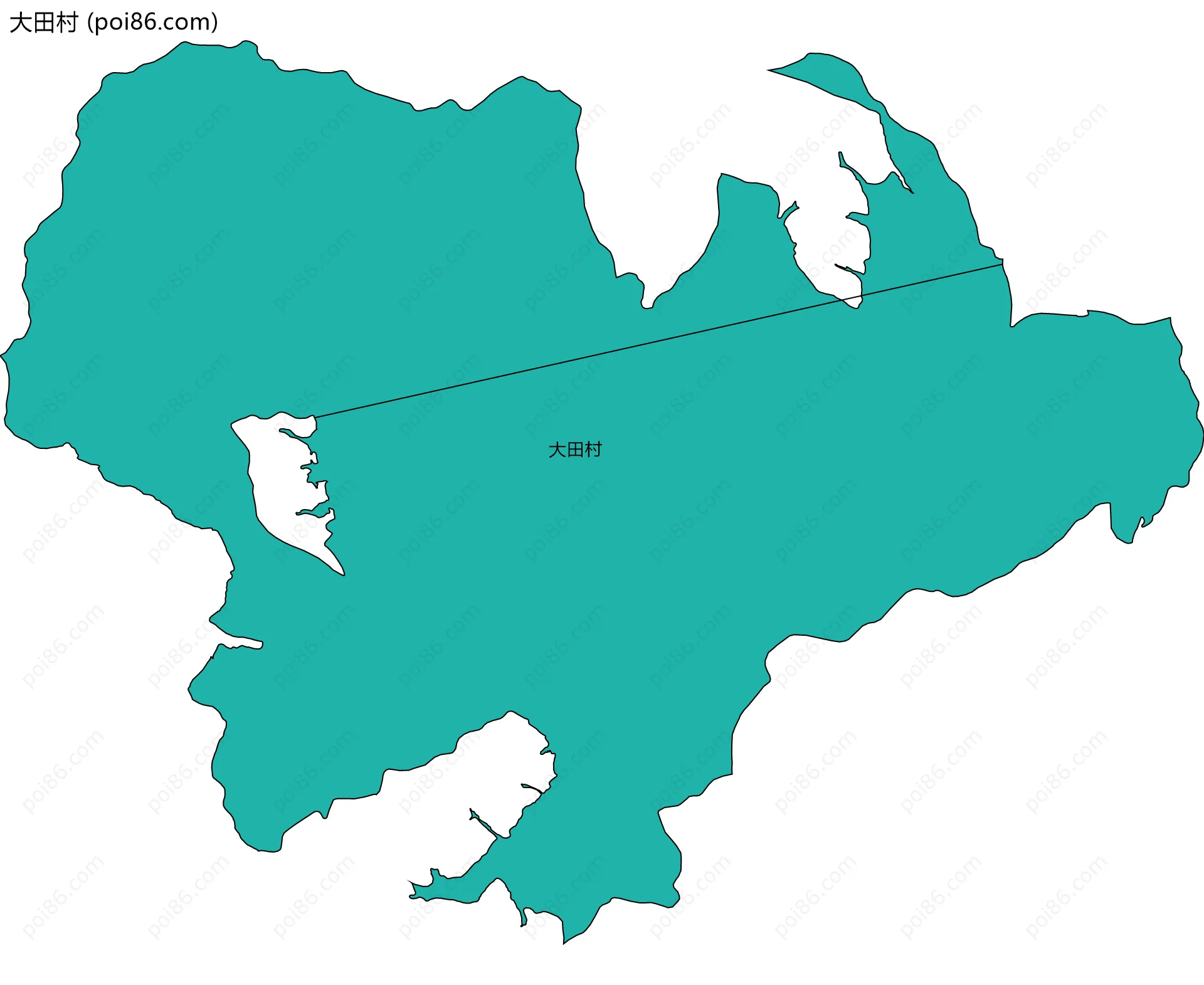 大田村边界地图