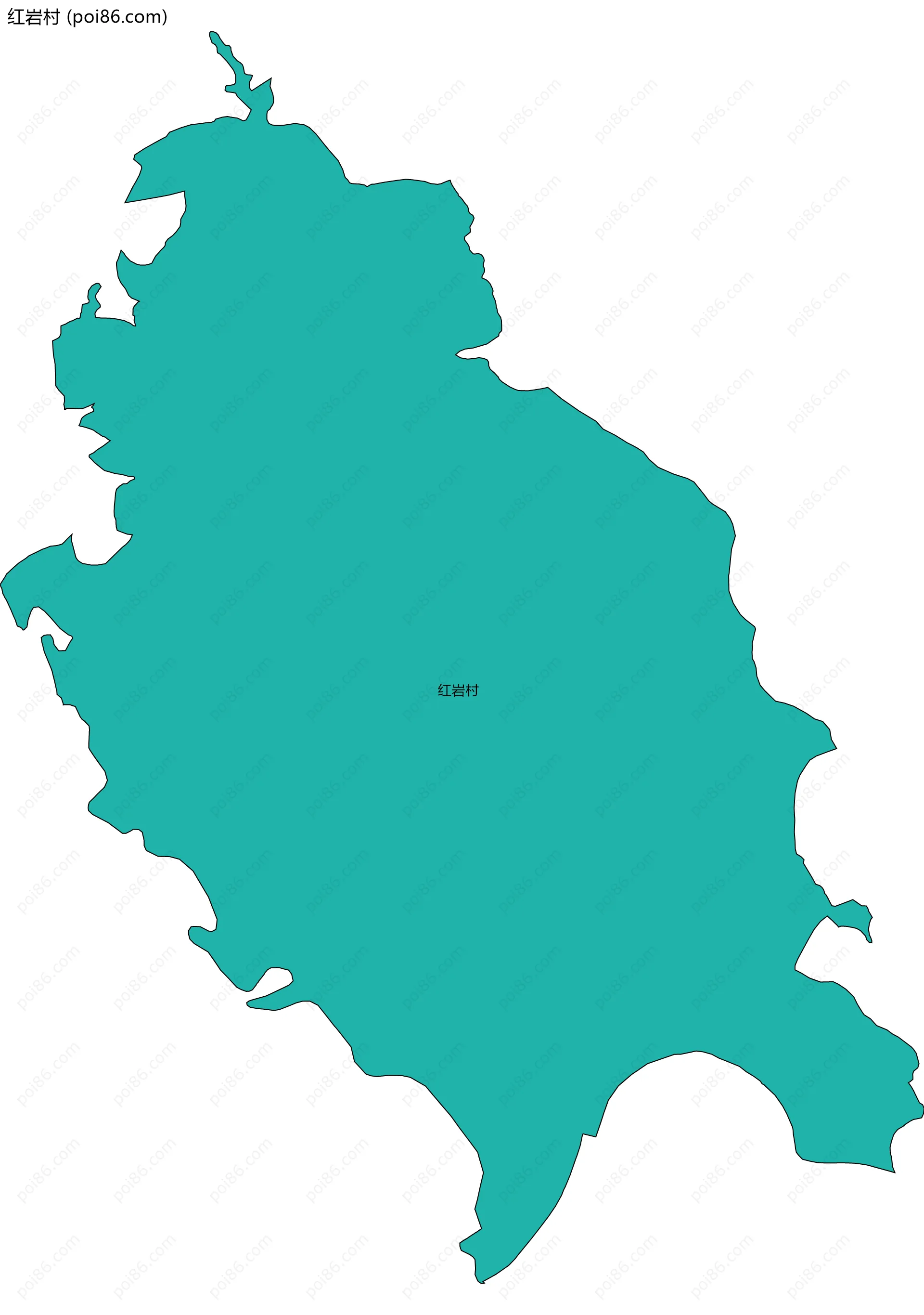 红岩村边界地图