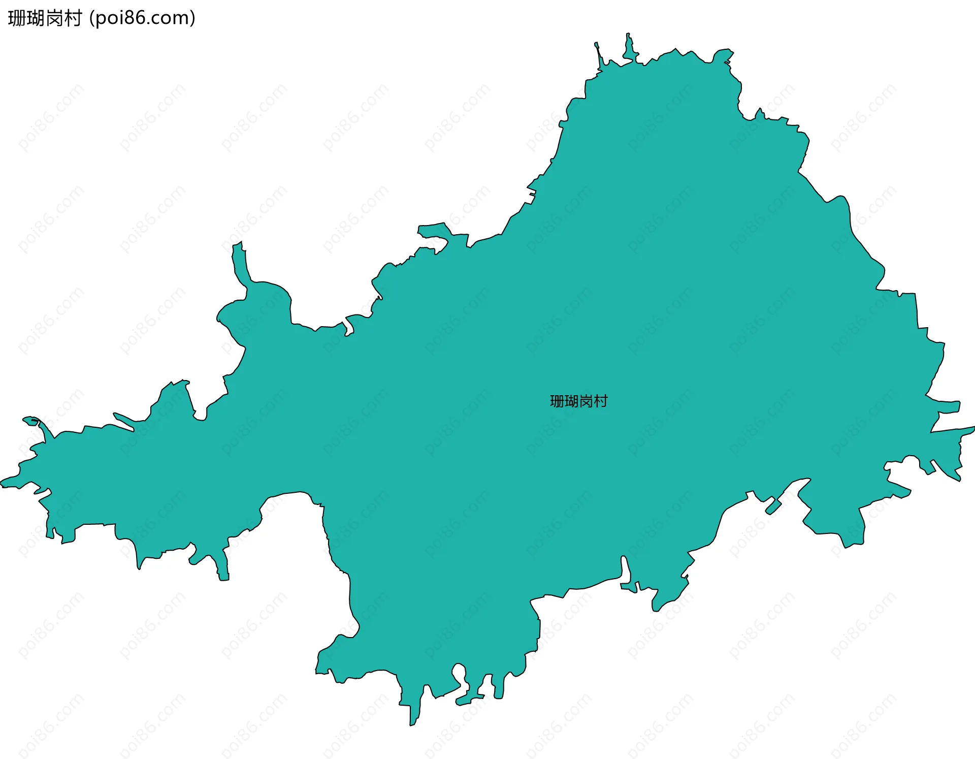 珊瑚岗村边界地图