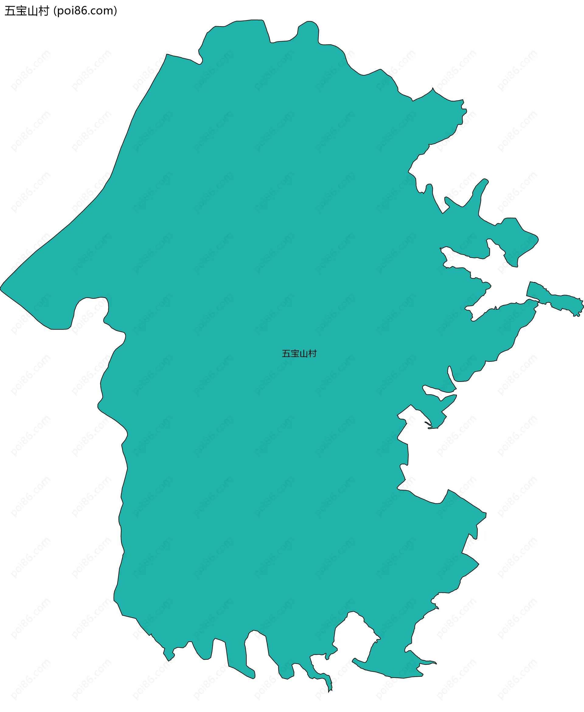 五宝山村边界地图