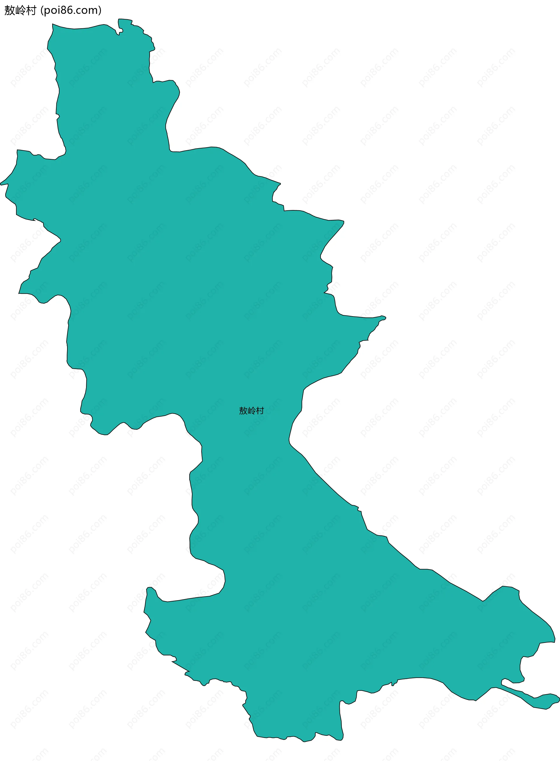 敖岭村边界地图