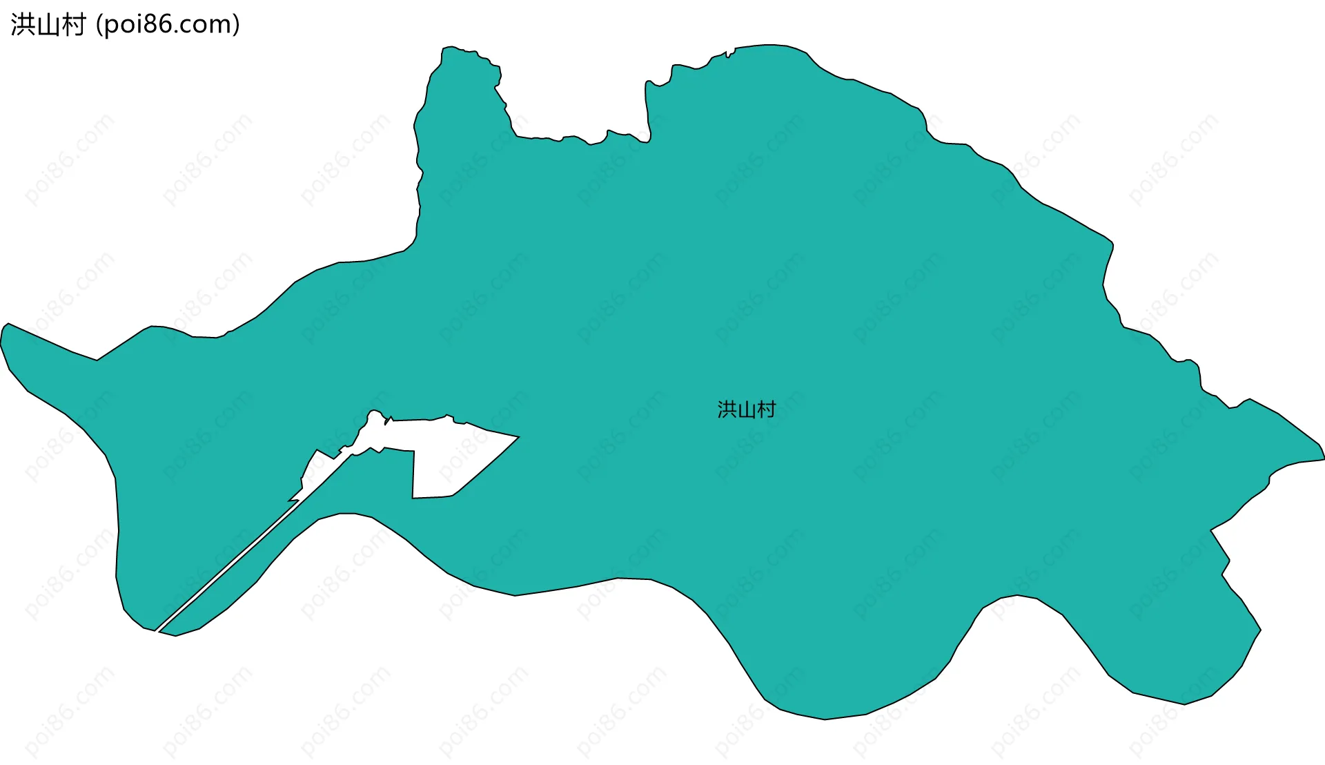 洪山村边界地图