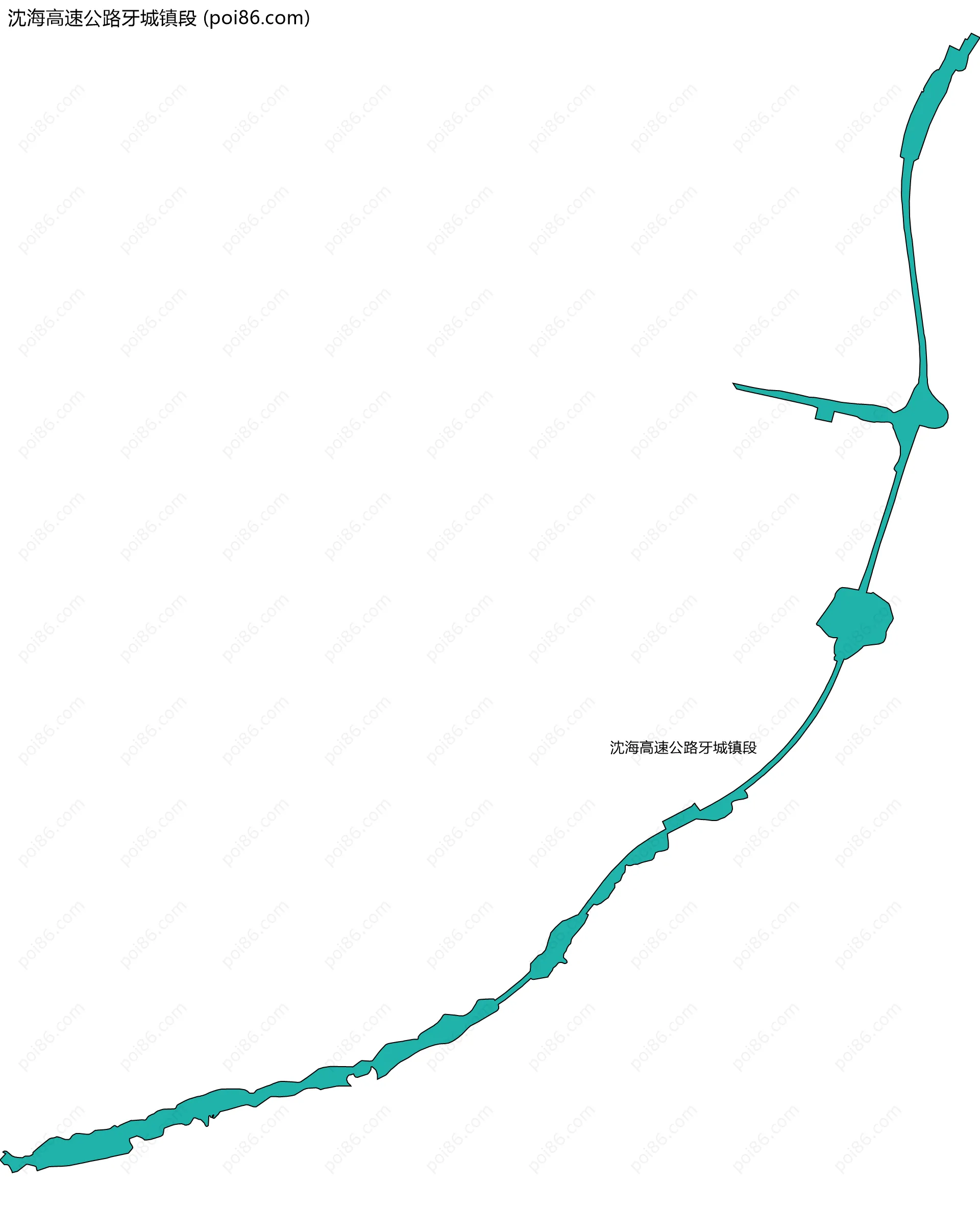 沈海高速公路牙城镇段边界地图