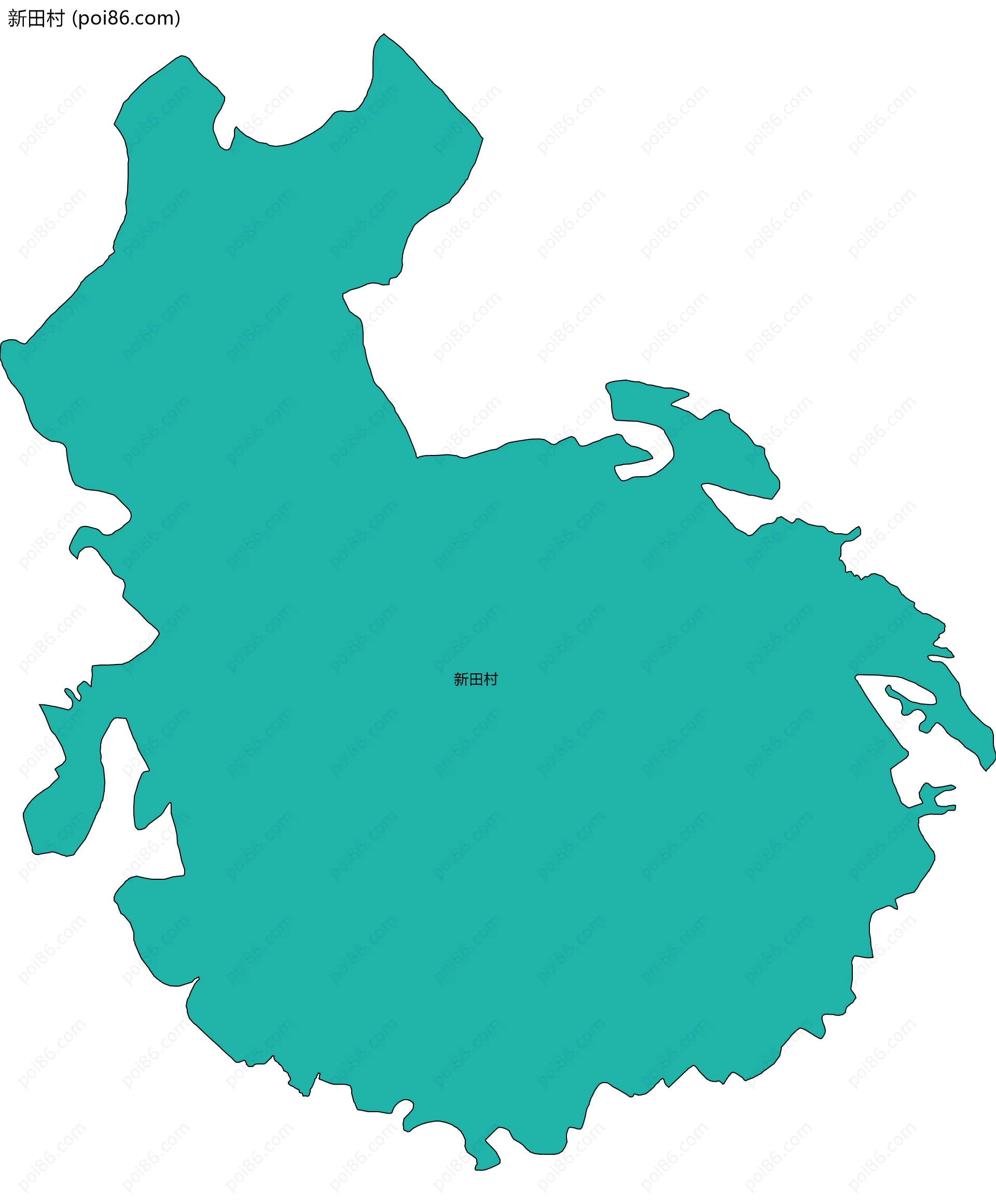 新田村边界地图