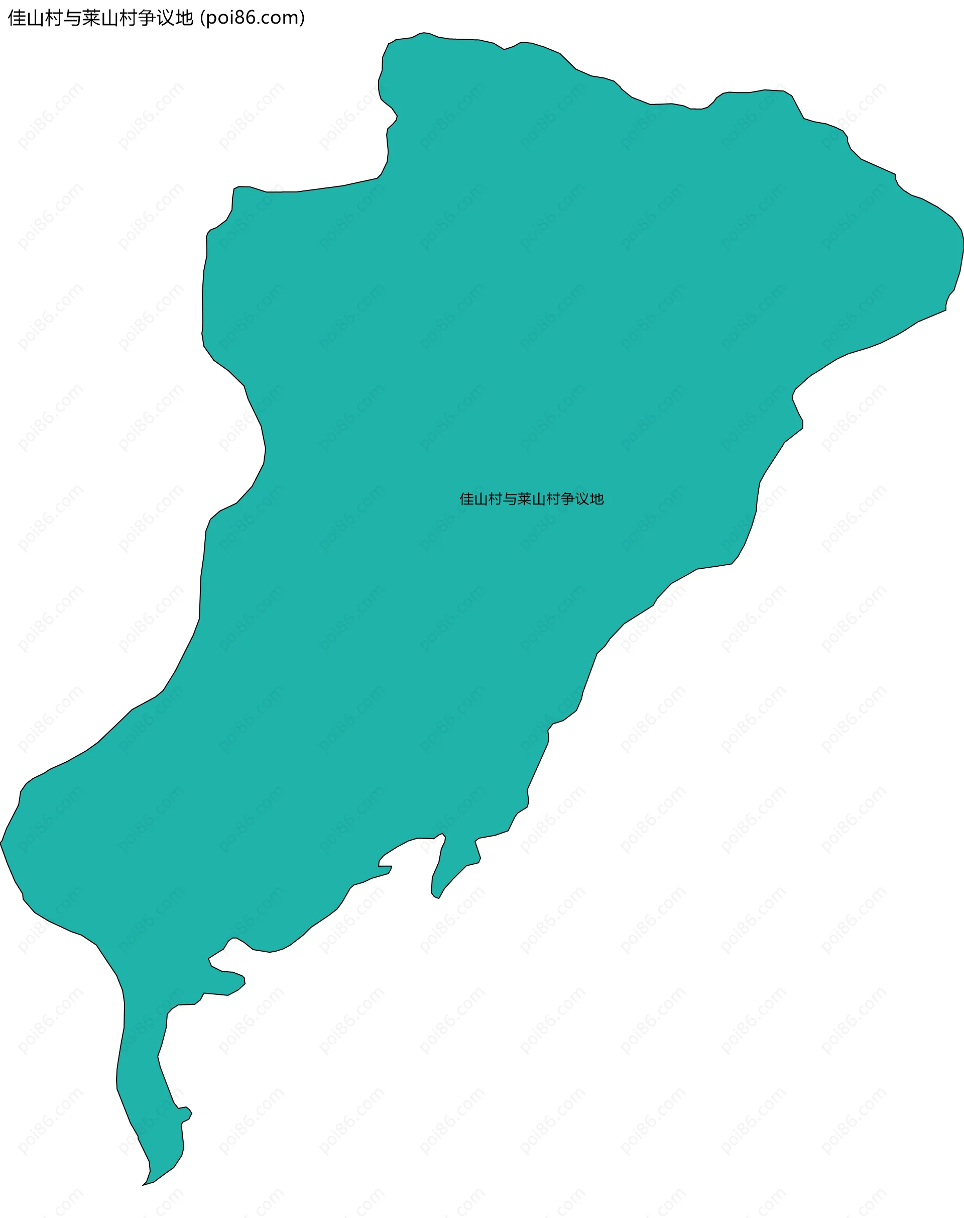 佳山村与莱山村争议地边界地图