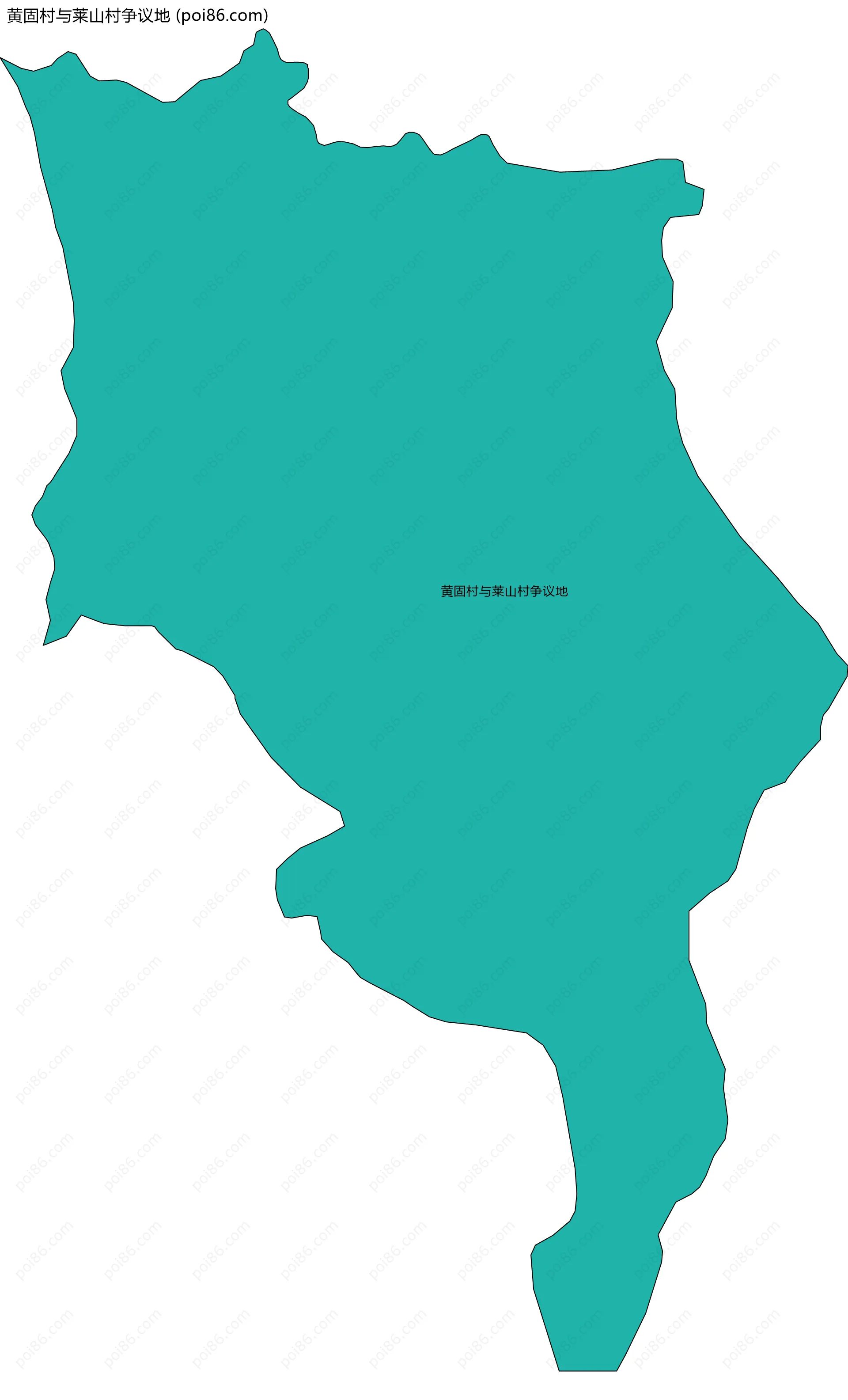 黄固村与莱山村争议地边界地图