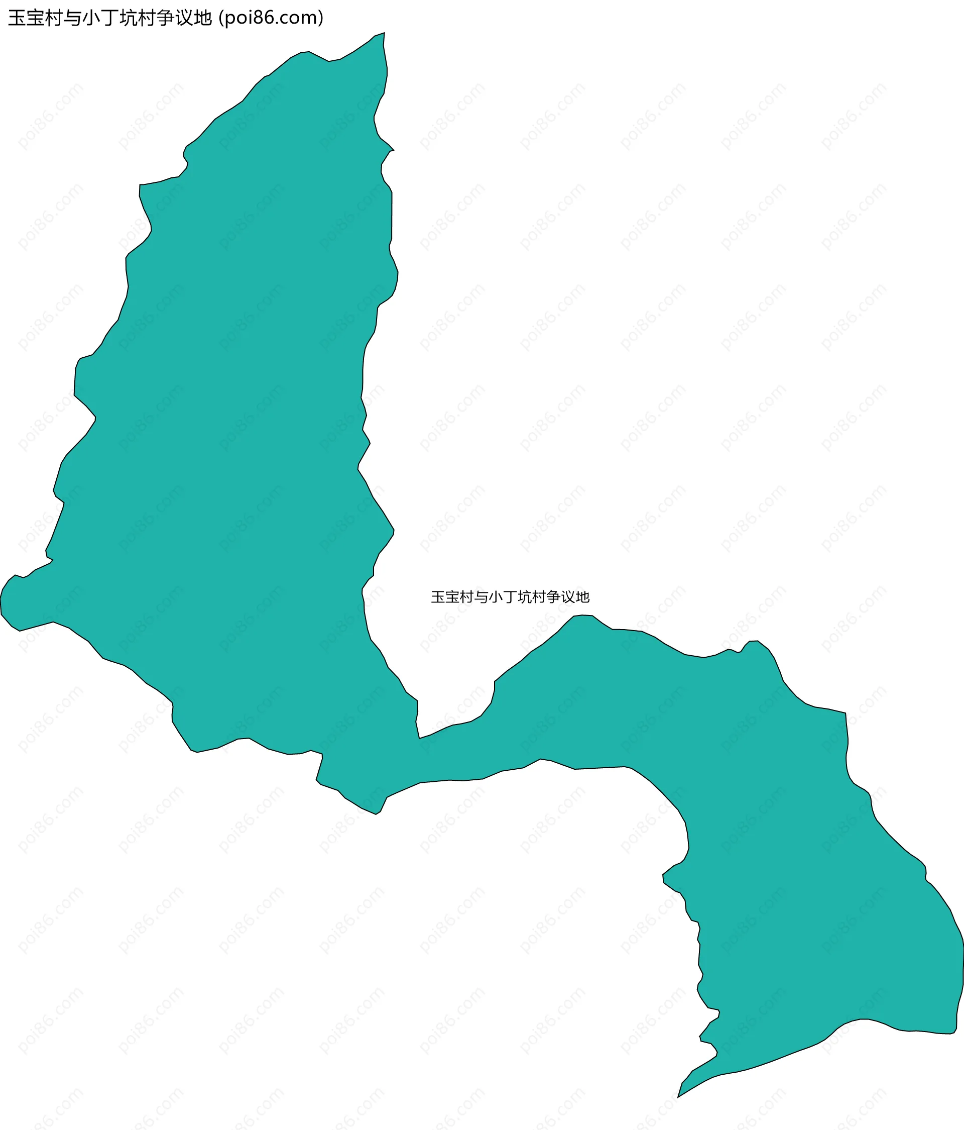 玉宝村与小丁坑村争议地边界地图