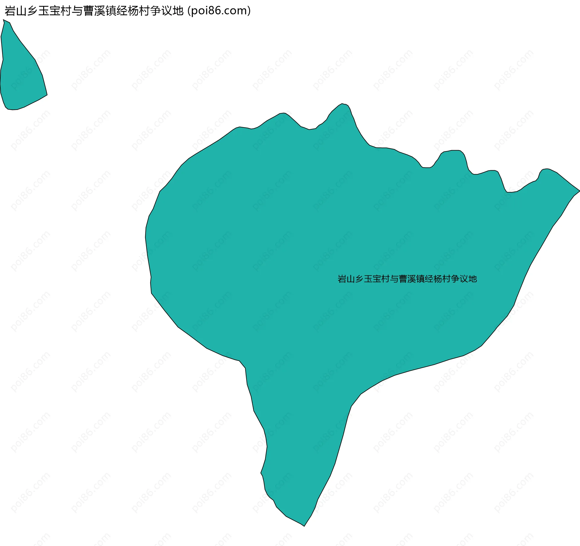 岩山乡玉宝村与曹溪镇经杨村争议地边界地图