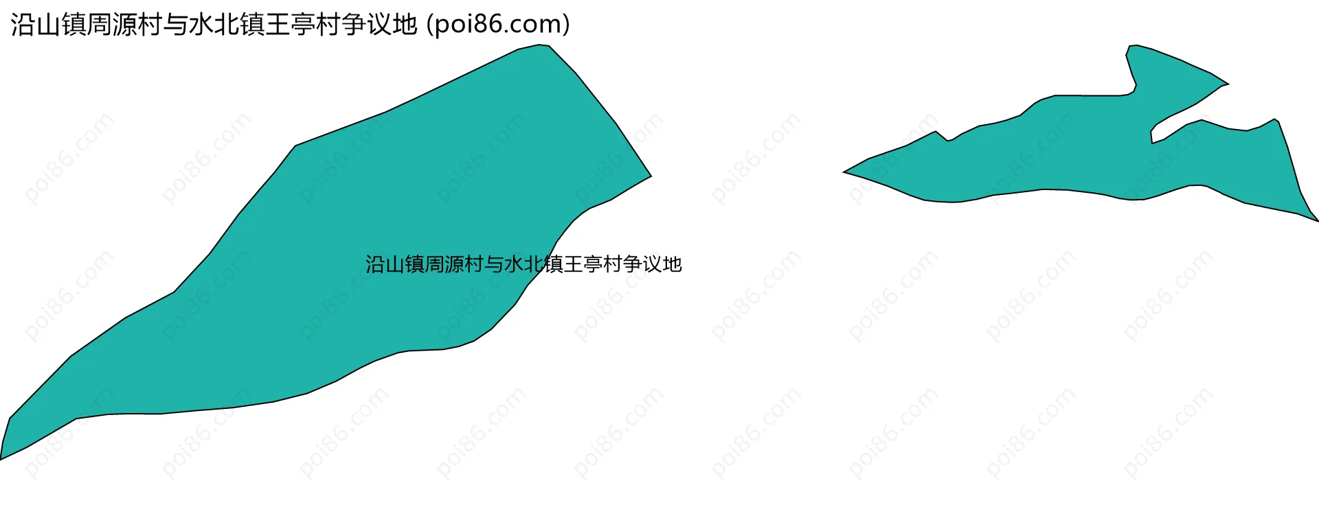 沿山镇周源村与水北镇王亭村争议地边界地图