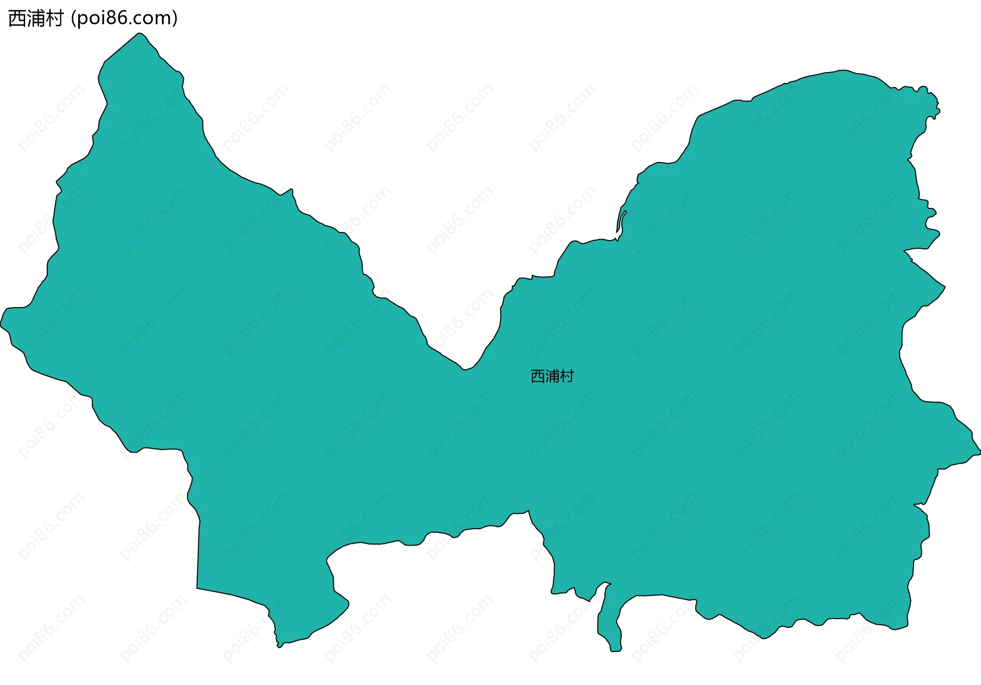 西浦村边界地图