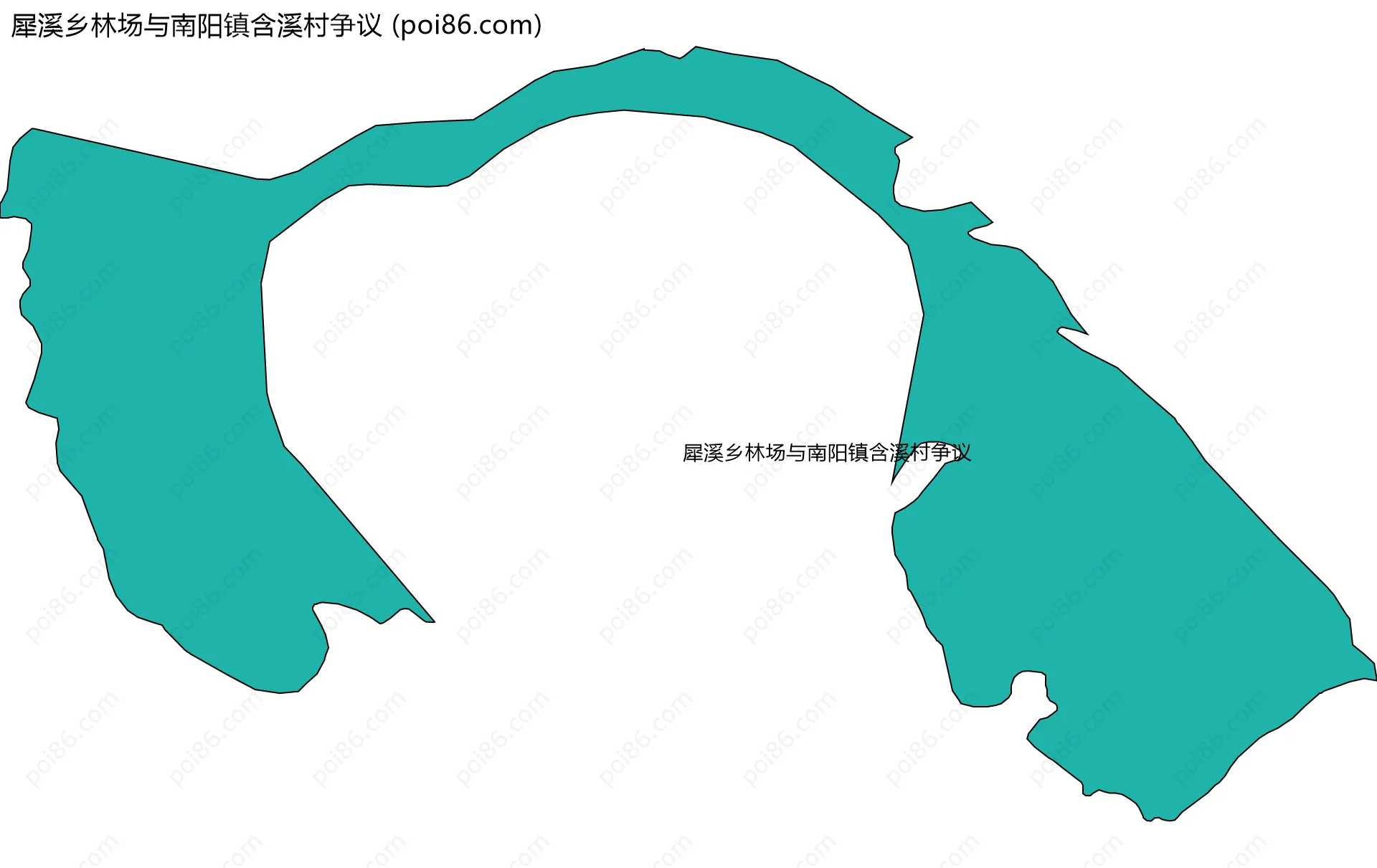 犀溪乡林场与南阳镇含溪村争议边界地图