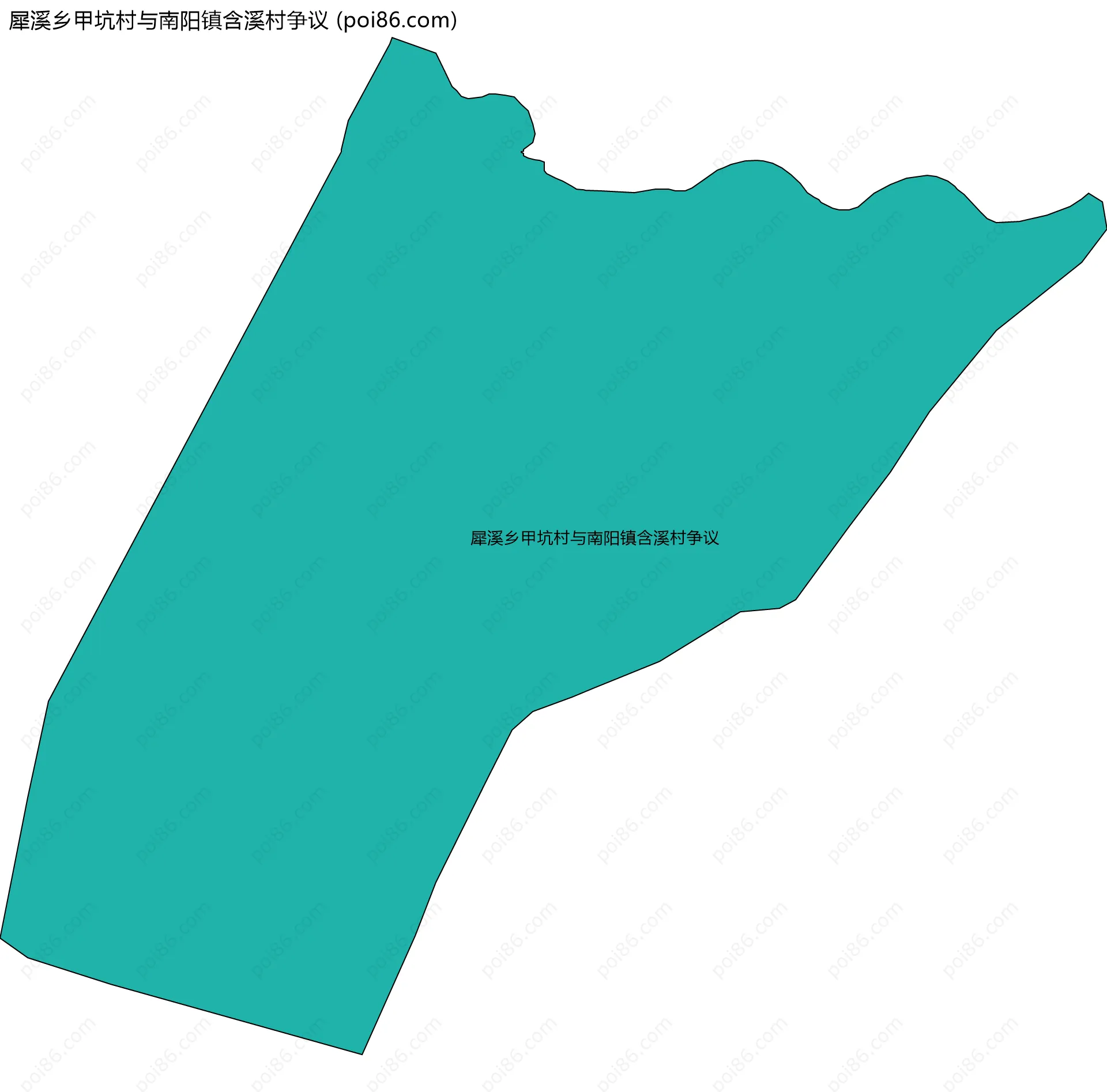 犀溪乡甲坑村与南阳镇含溪村争议边界地图