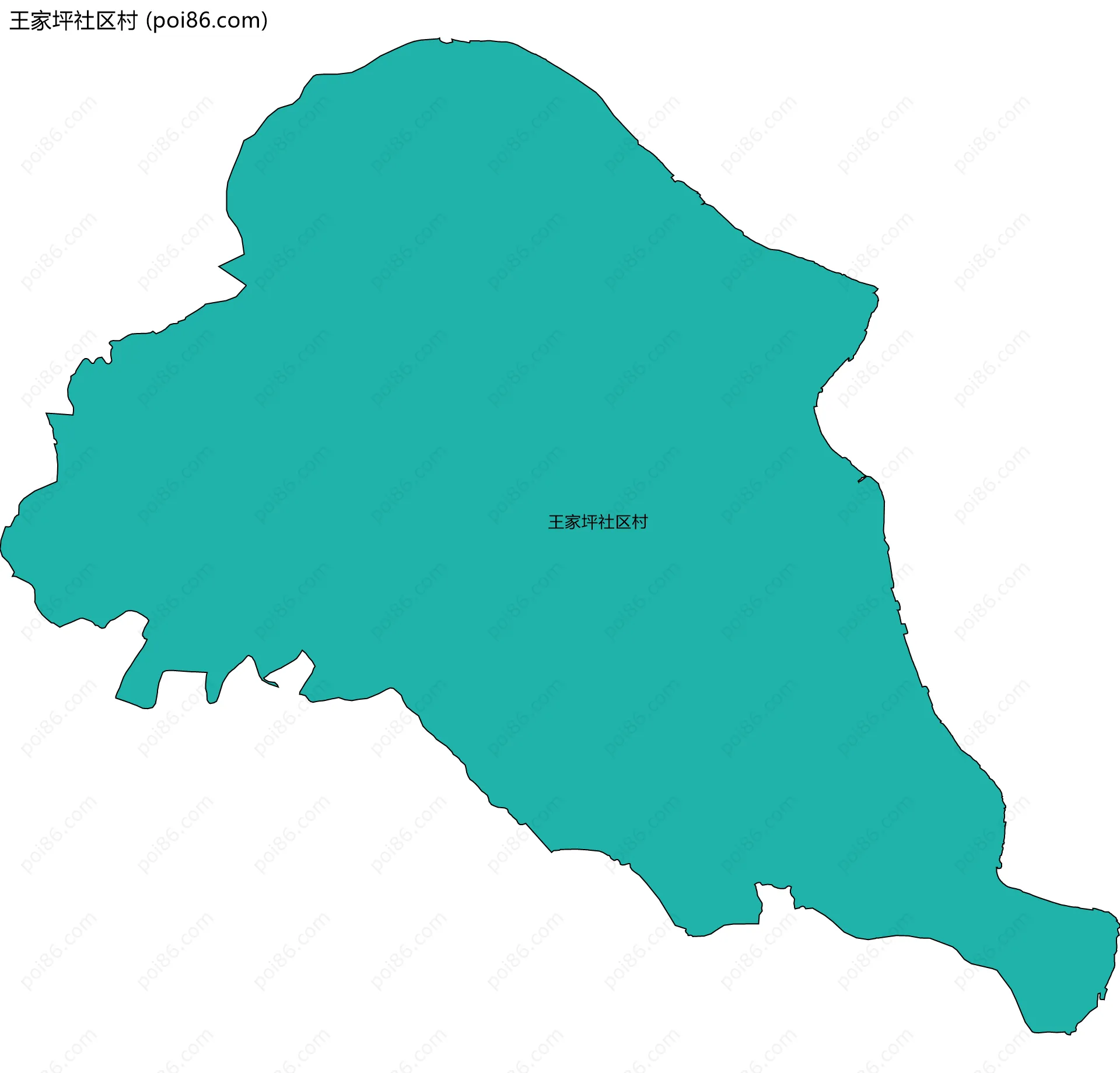 王家坪社区村边界地图