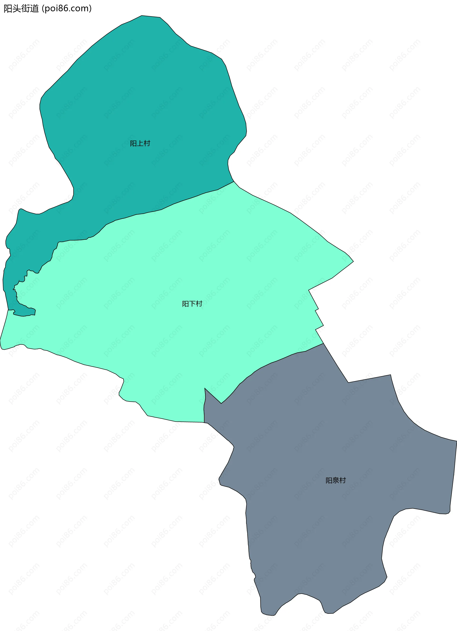 阳头街道边界地图(五级行政区划)