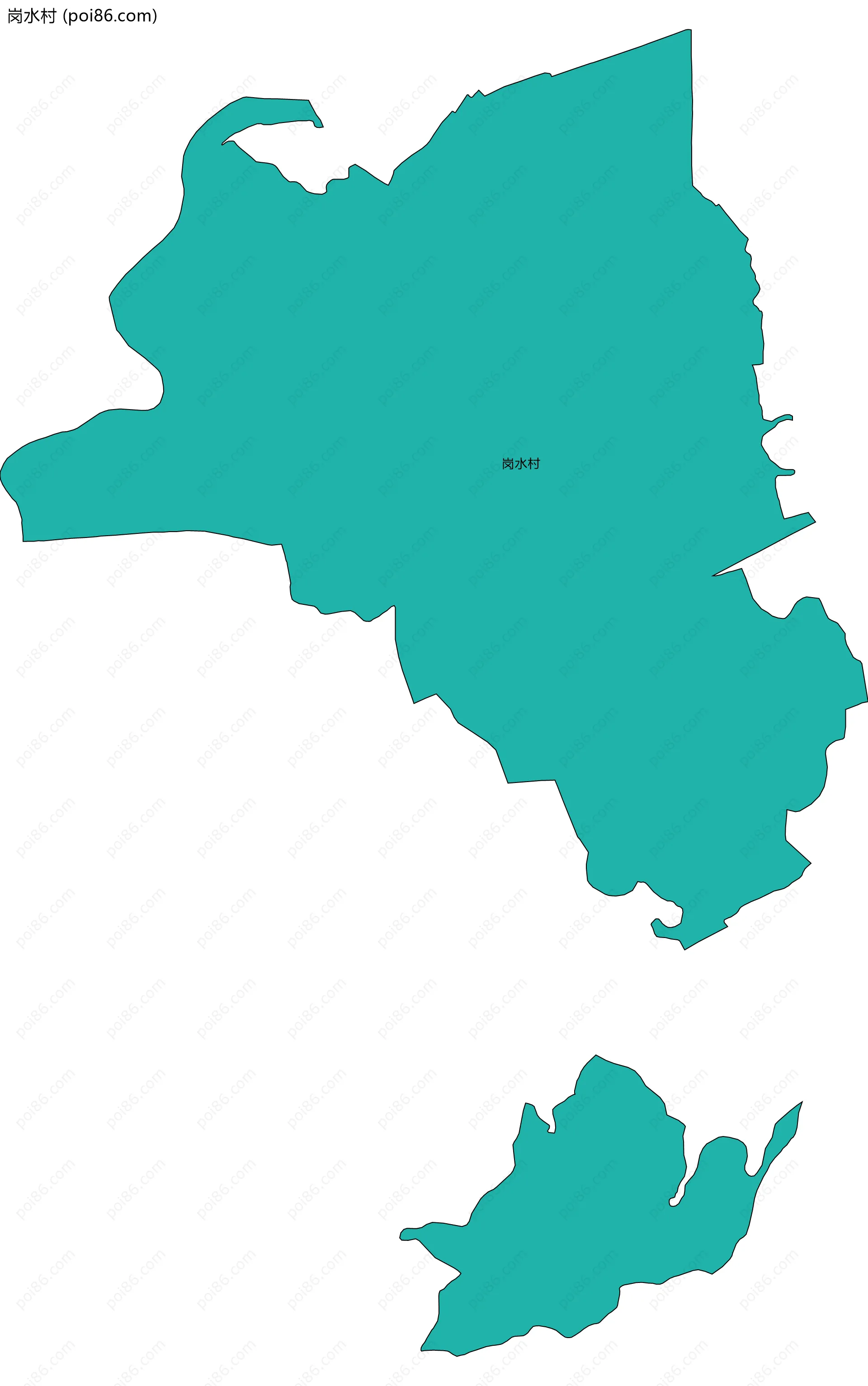 岗水村边界地图