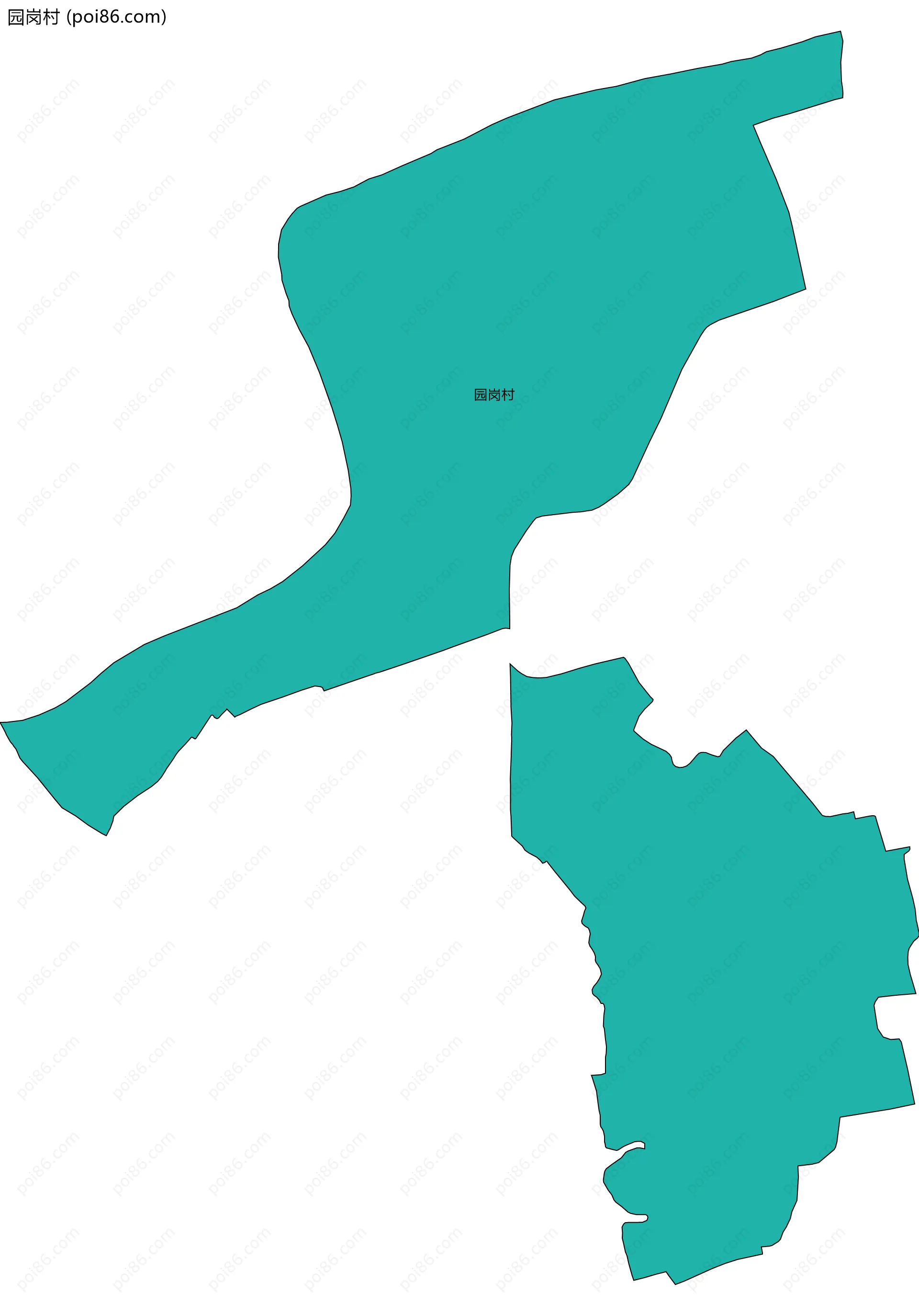 园岗村边界地图