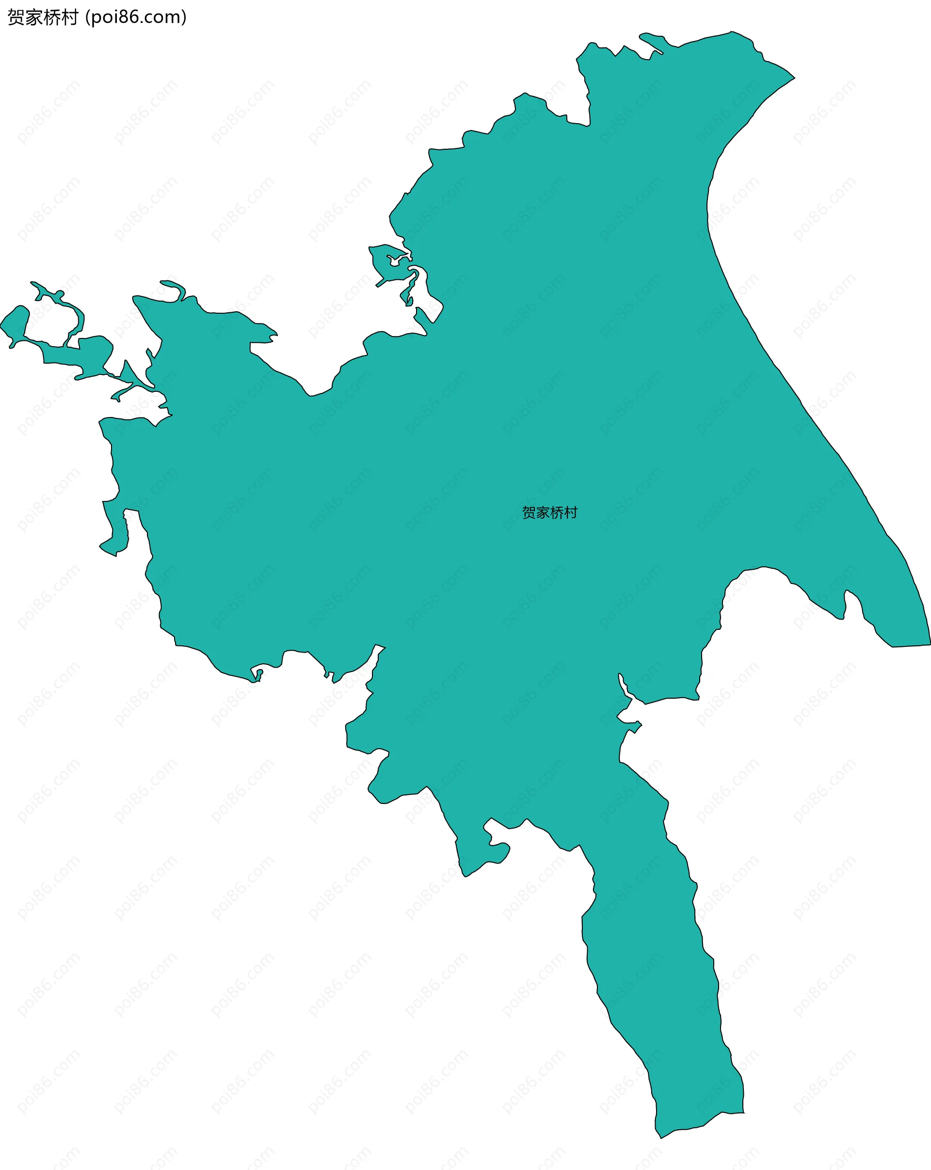 贺家桥村边界地图