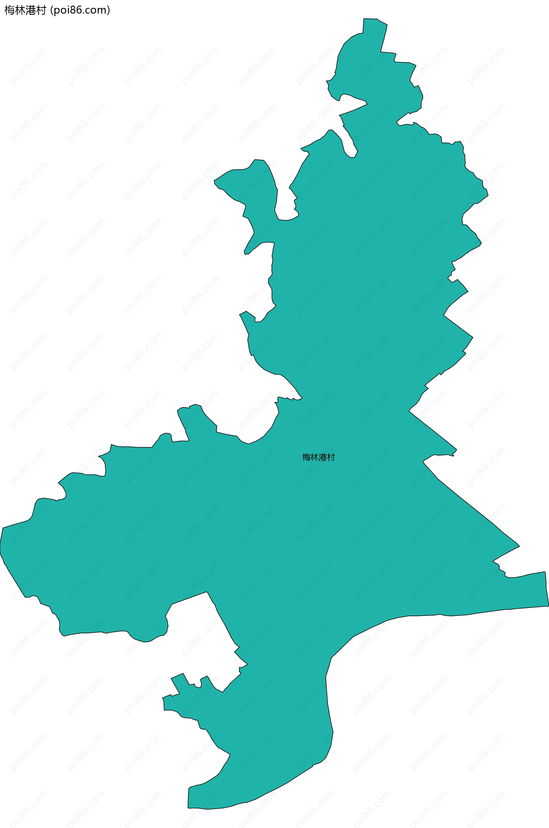 梅林港村边界地图