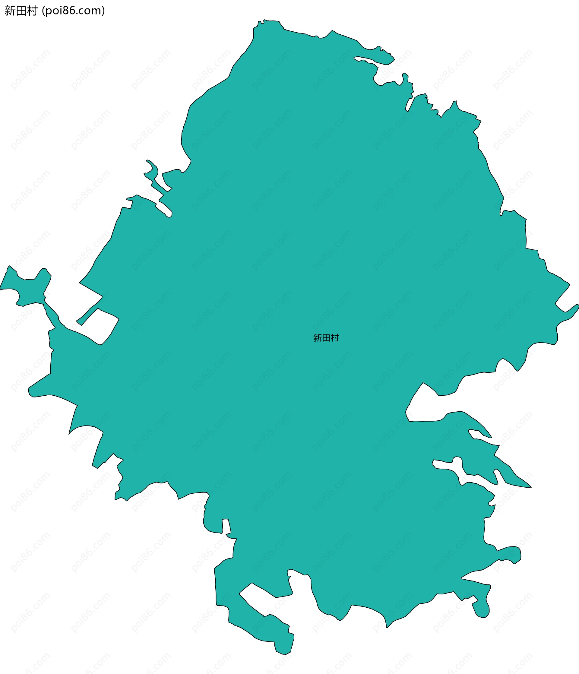 新田村边界地图