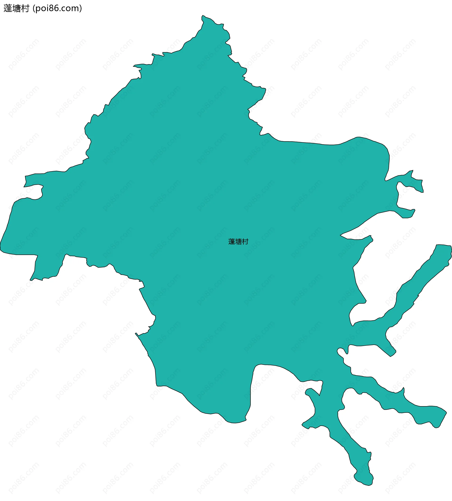 蓬塘村边界地图