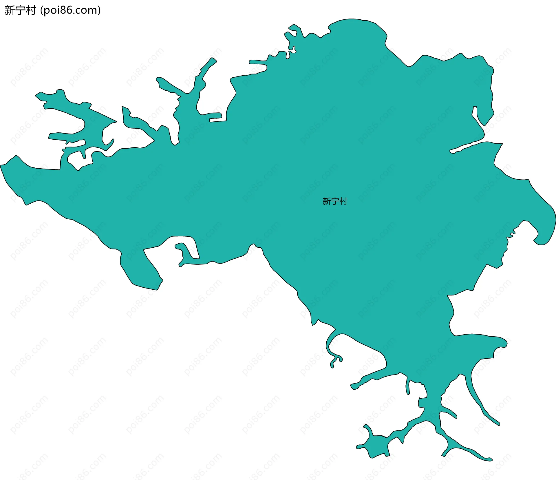 新宁村边界地图