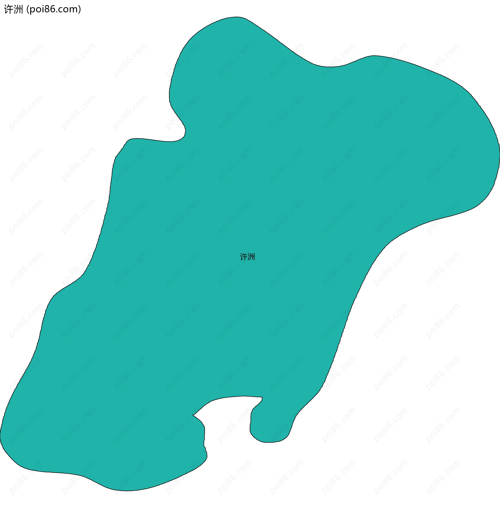 许洲边界地图