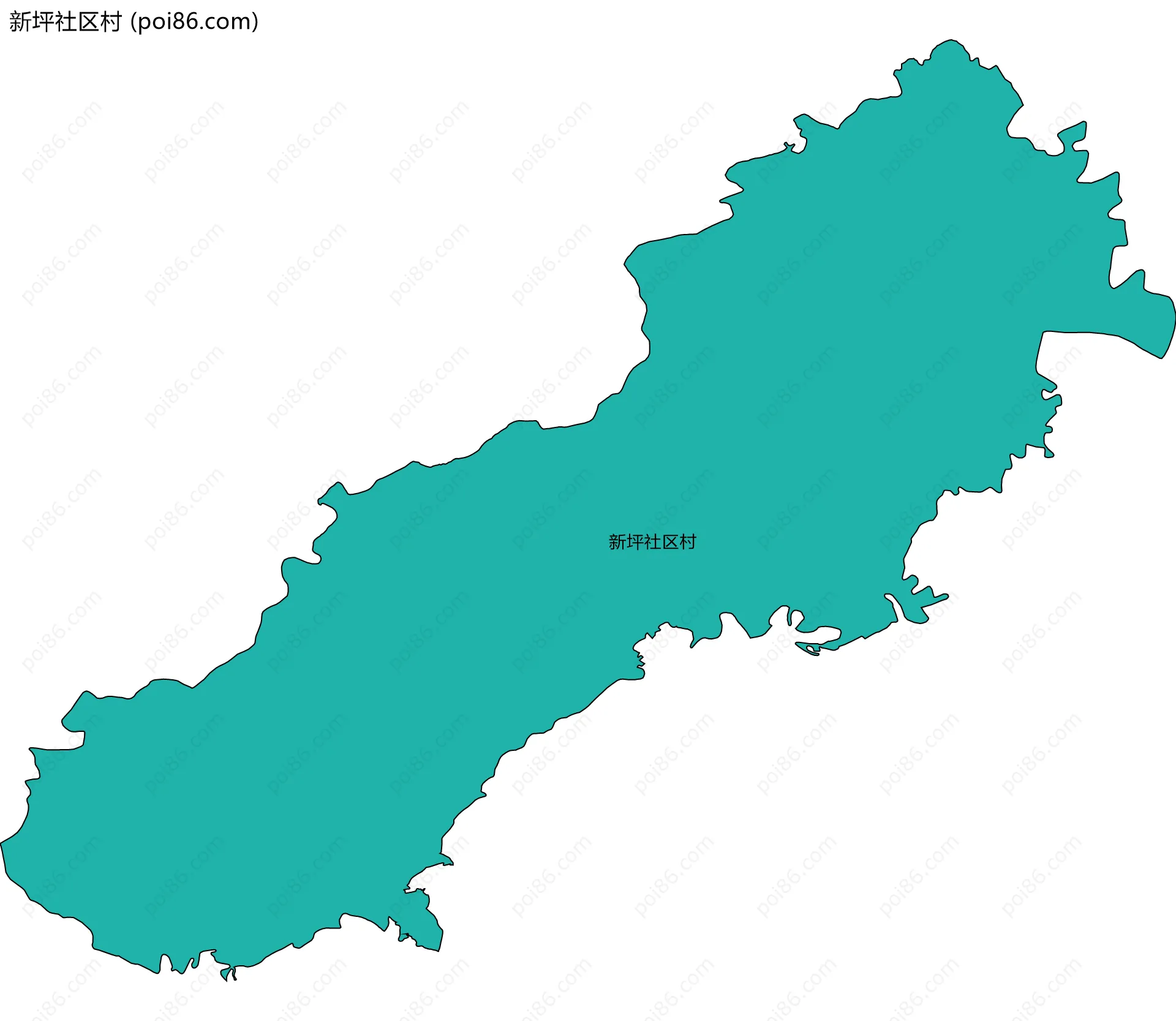 新坪社区村边界地图