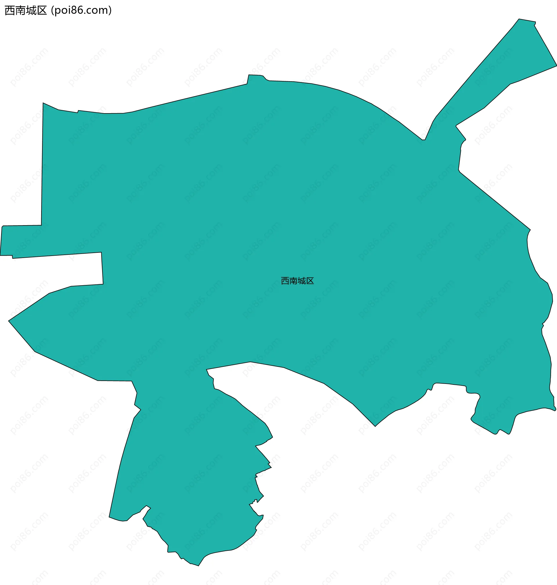 西南城区边界地图