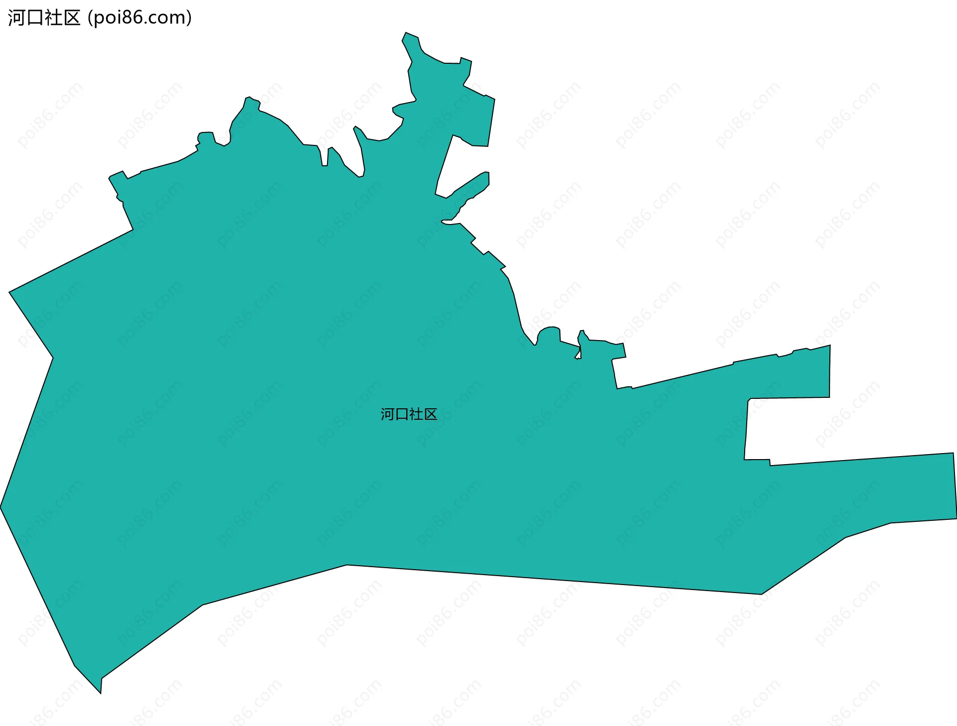 河口社区边界地图