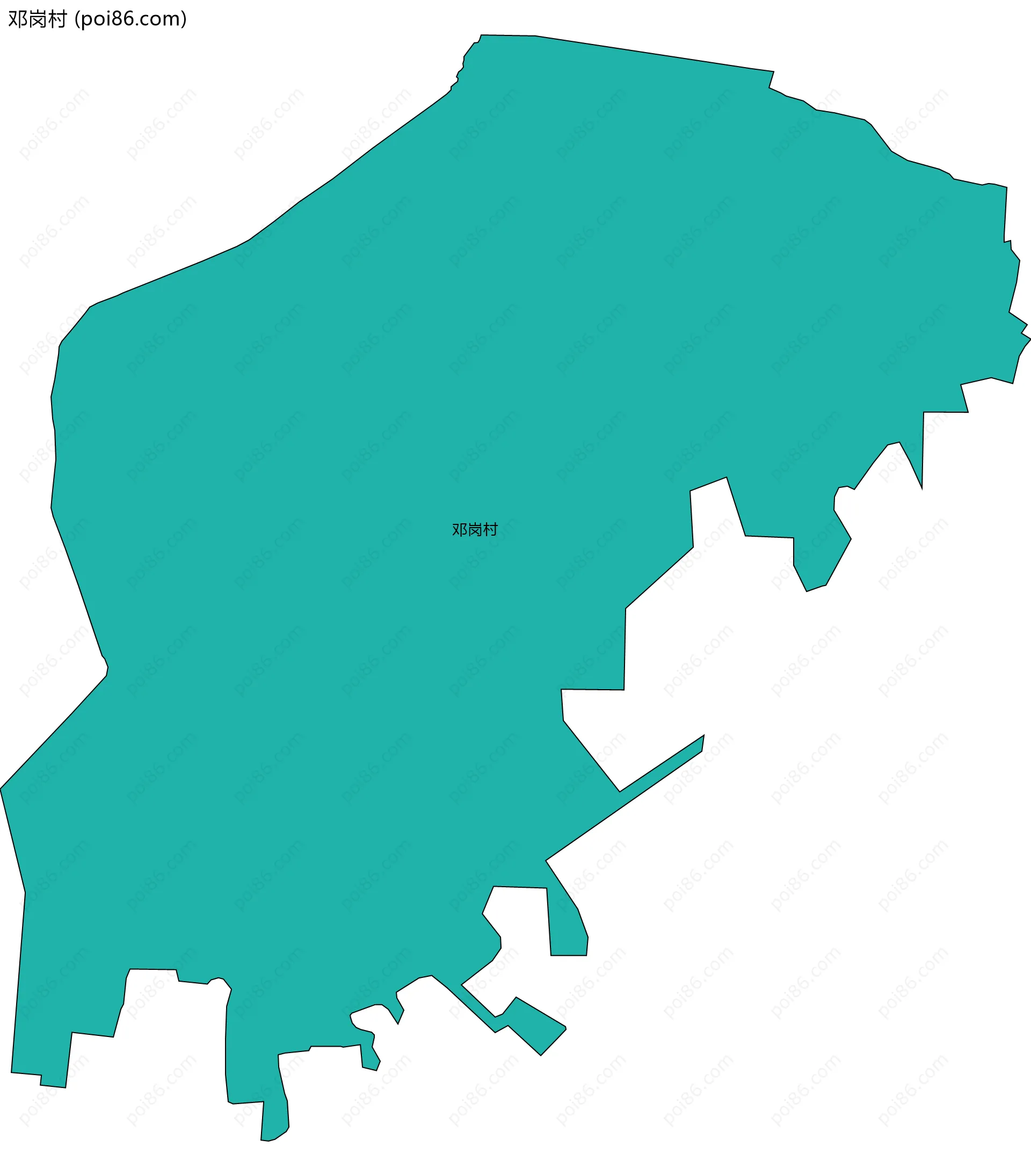 邓岗村边界地图