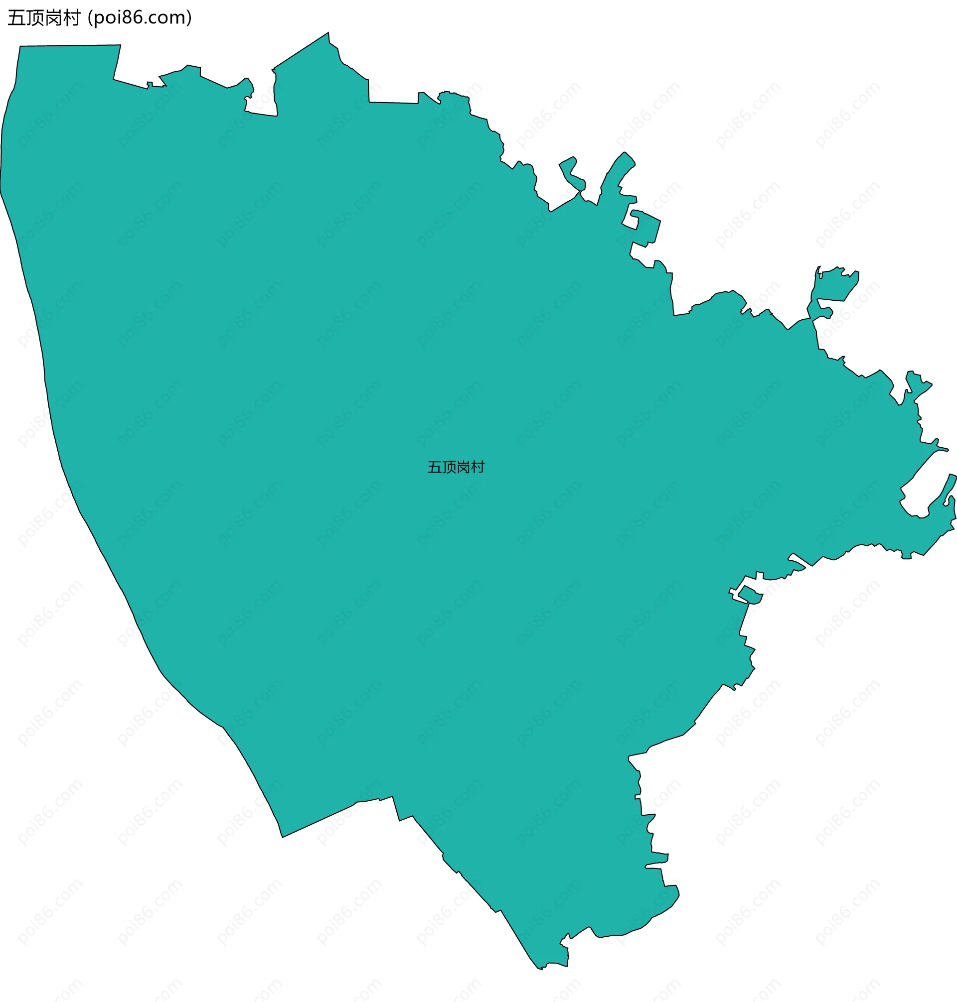 五顶岗村边界地图