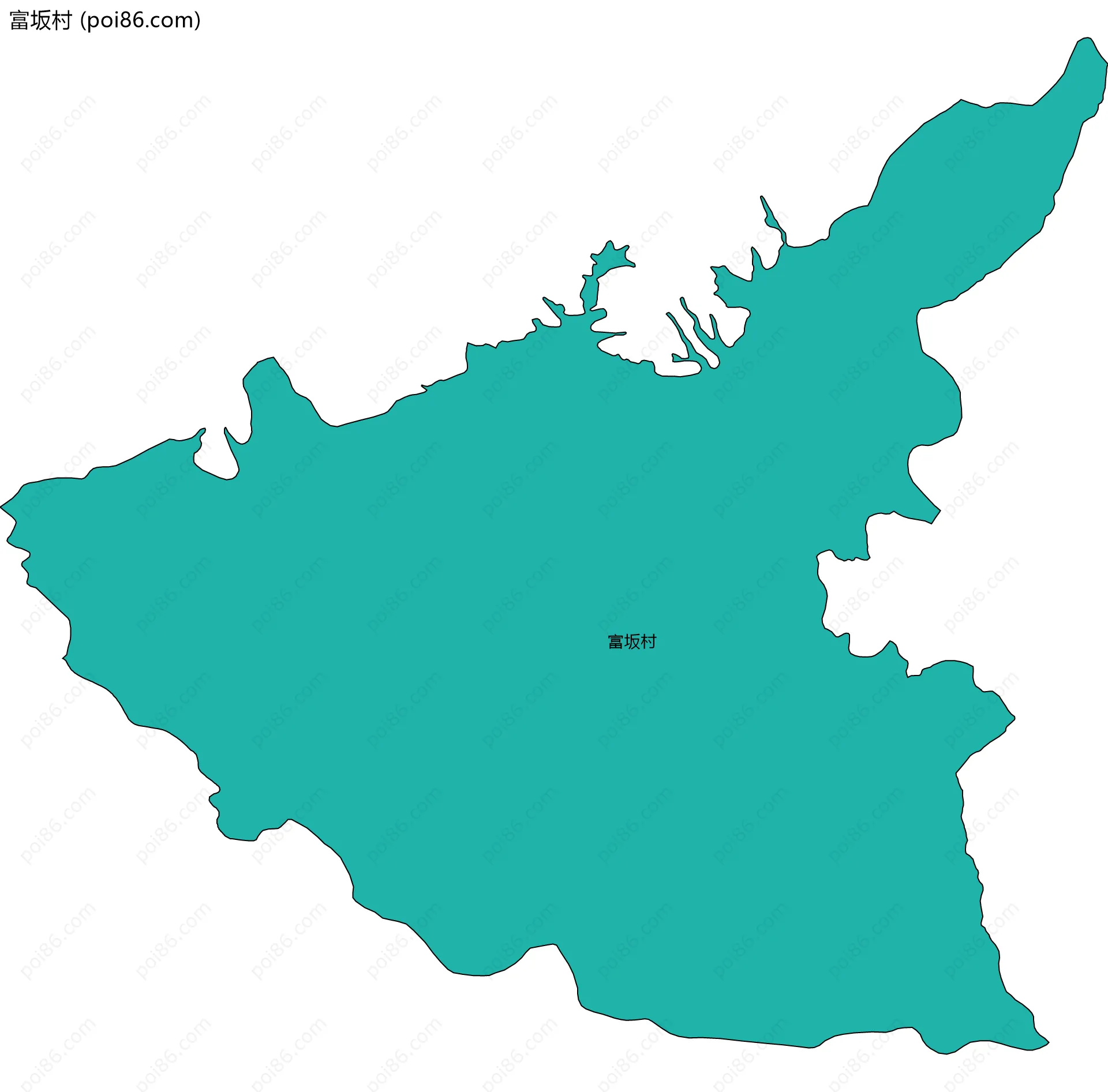 富坂村边界地图
