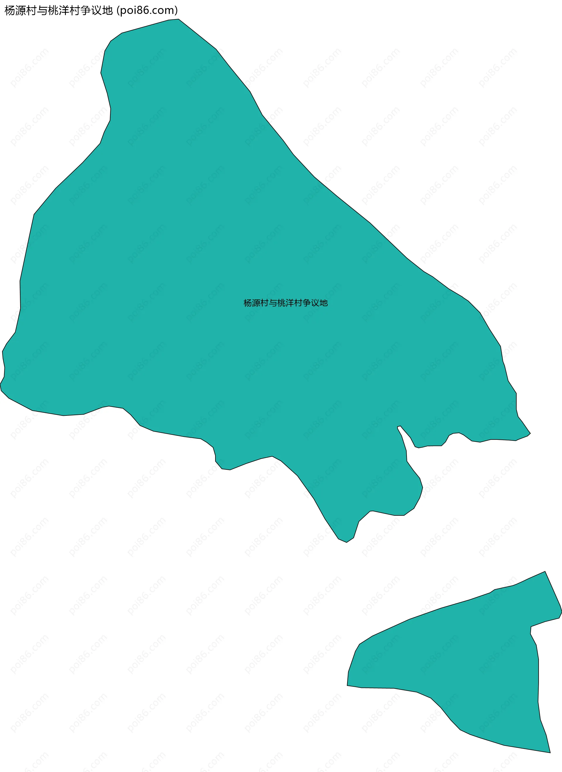 杨源村与桃洋村争议地边界地图