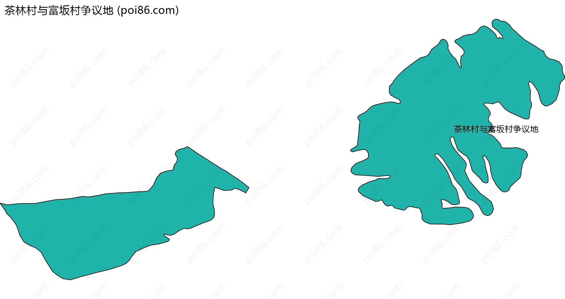 茶林村与富坂村争议地边界地图