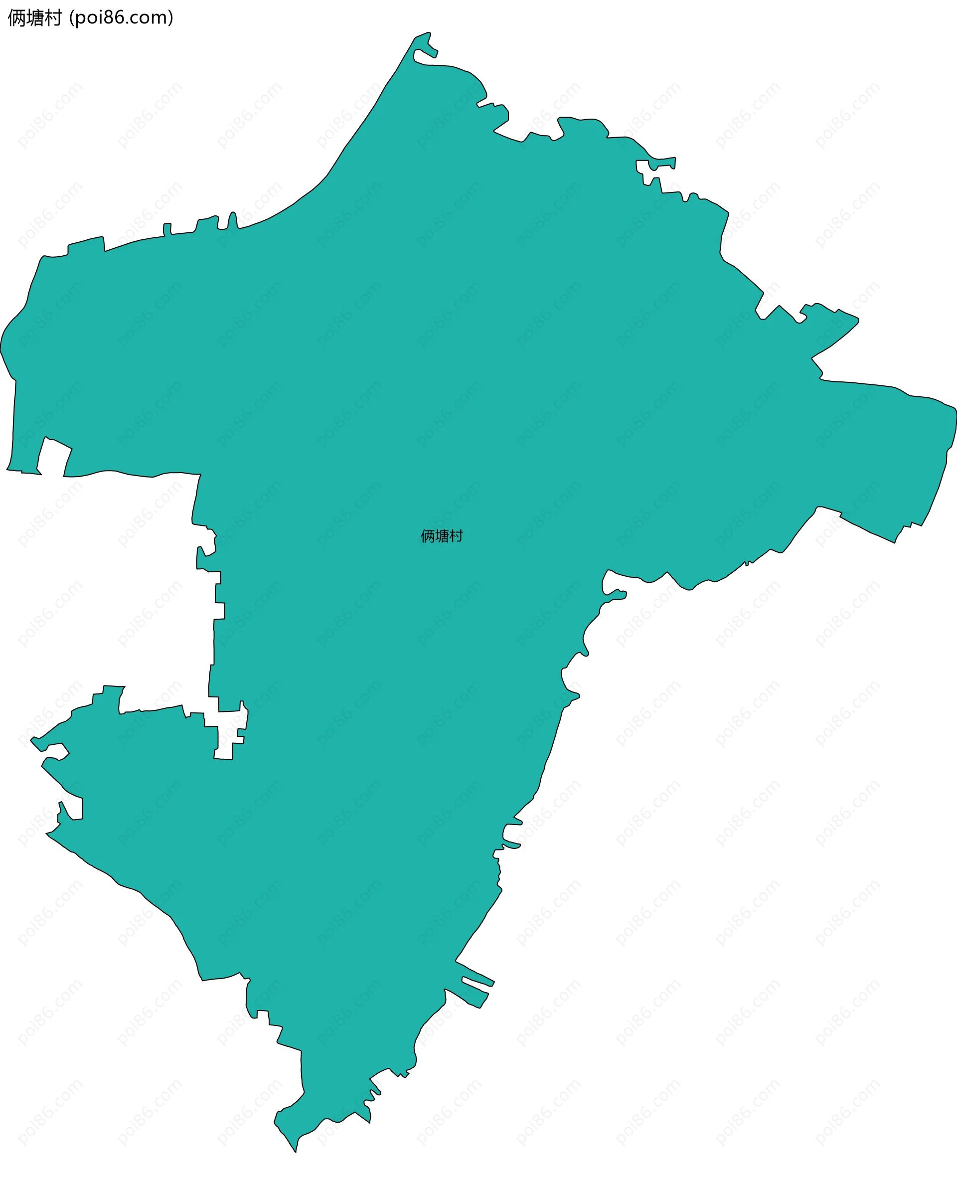 俩塘村边界地图