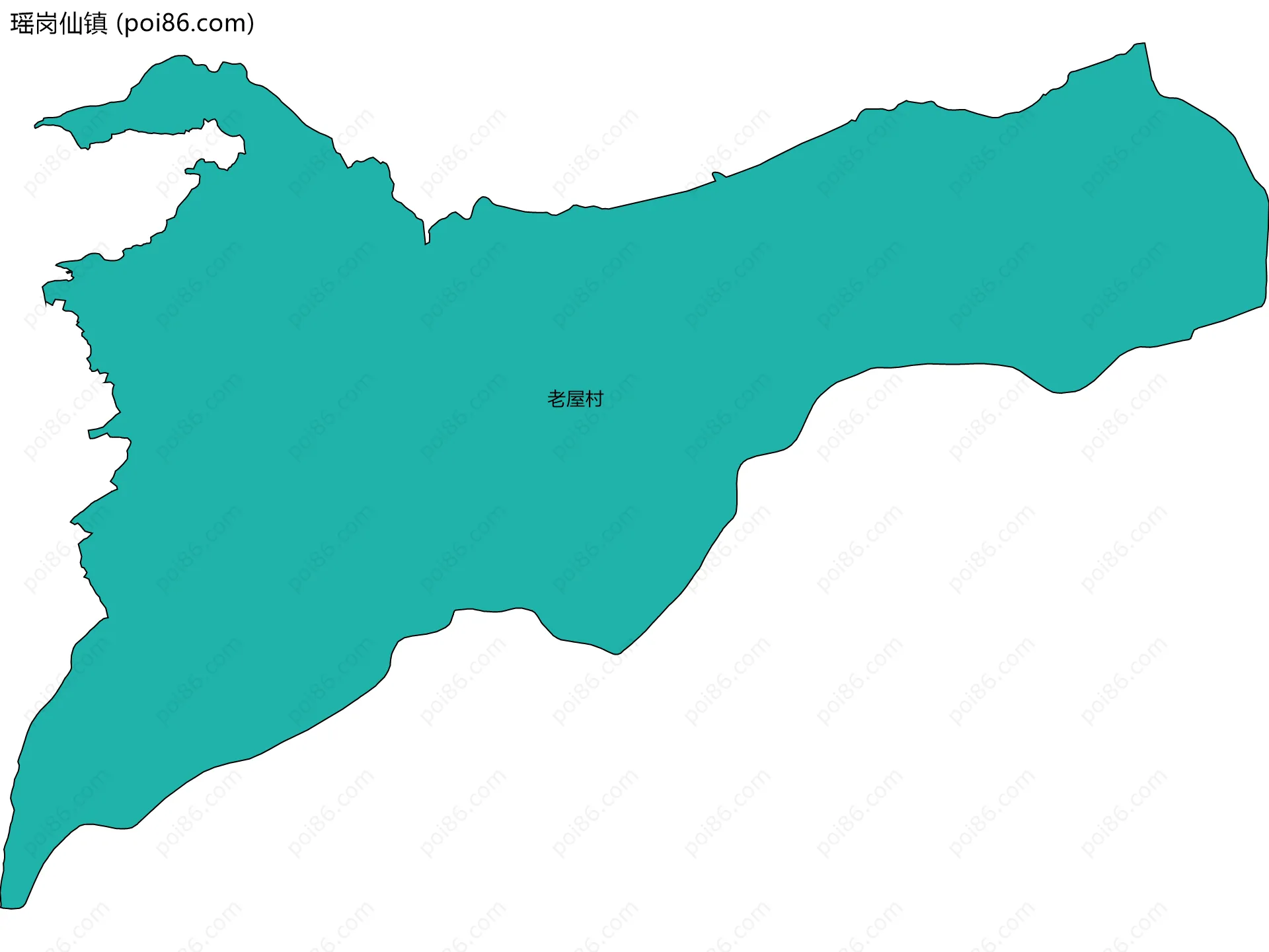瑶岗仙镇边界地图(五级行政区划)